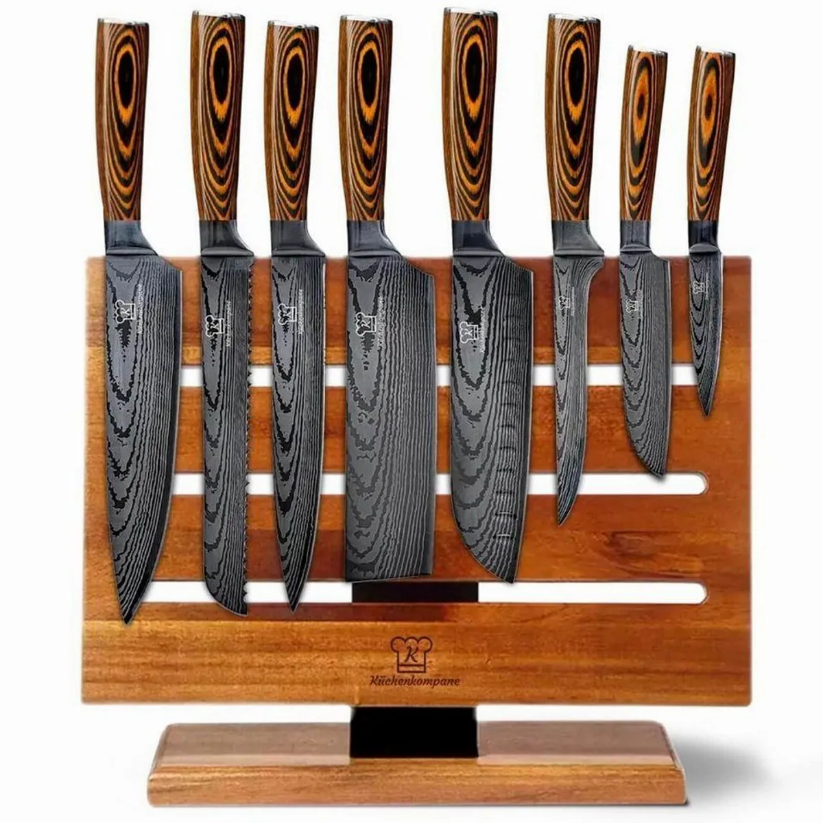 Küchenkompane Akarui Messer-Set, 9-teilig mit magnetischem Messerblock