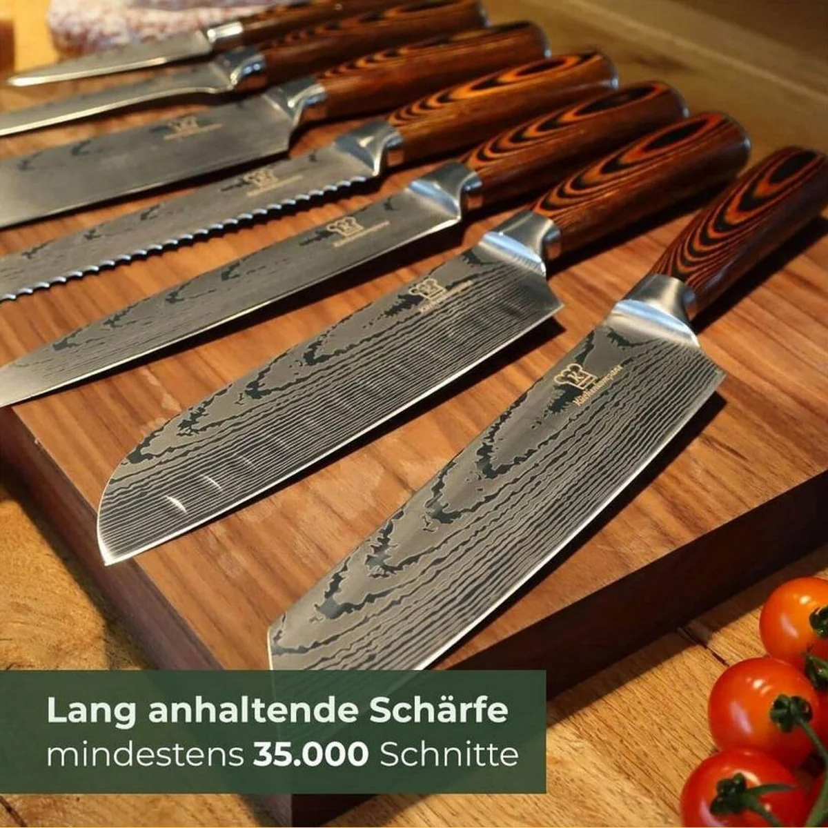 Küchenkompane Akarui Messer-Set, 9-teilig mit magnetischem Messerblock 5