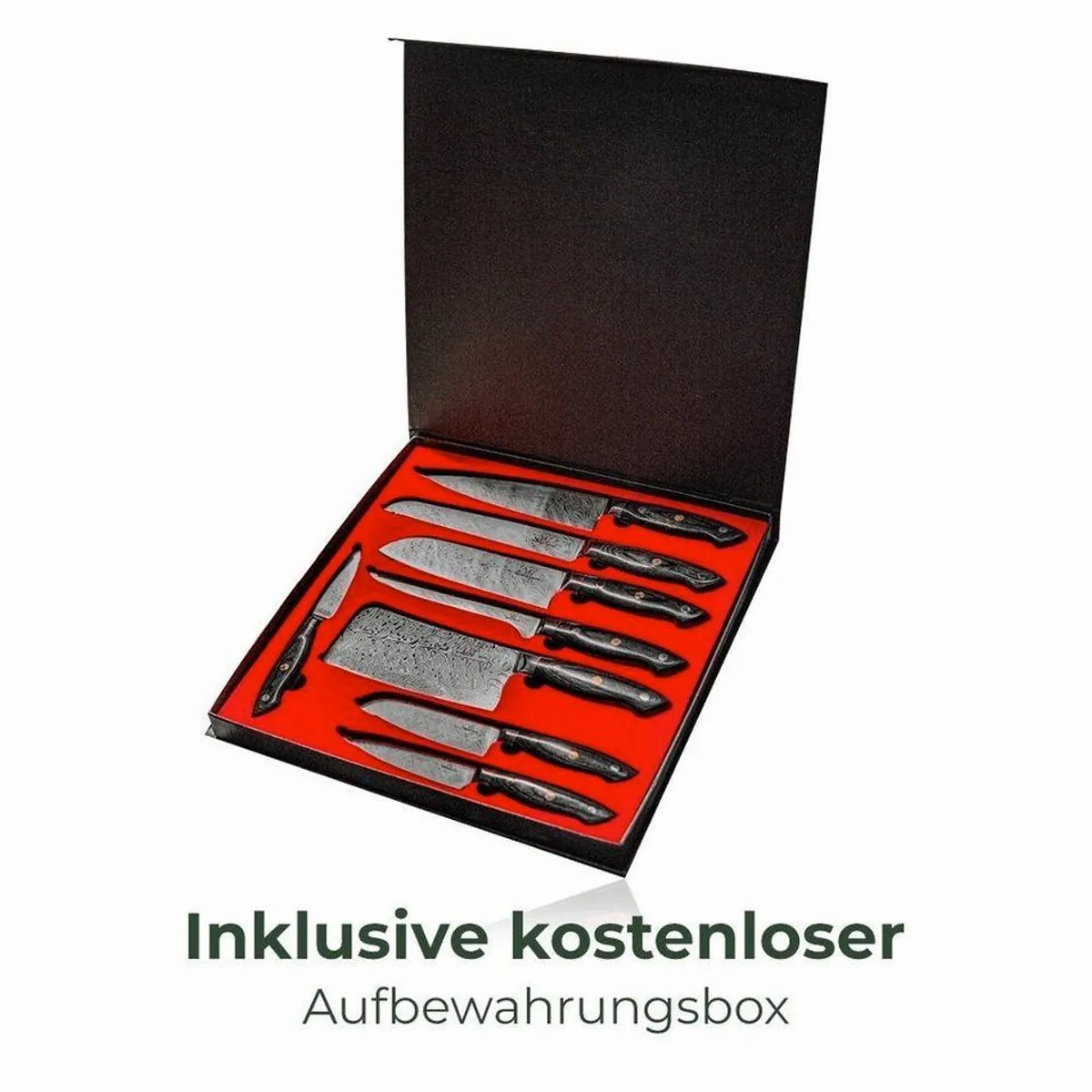 Küchenkompane Kumai Messer-Set, 7CR17 Edelstahl, Pakka-Holzgriff, magnetischer Messerblock 5