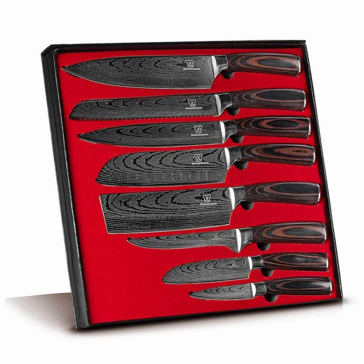 Küchenkompane Messerset 8-teilig, vielseitige Klingen aus 7CR17 Edelstahl