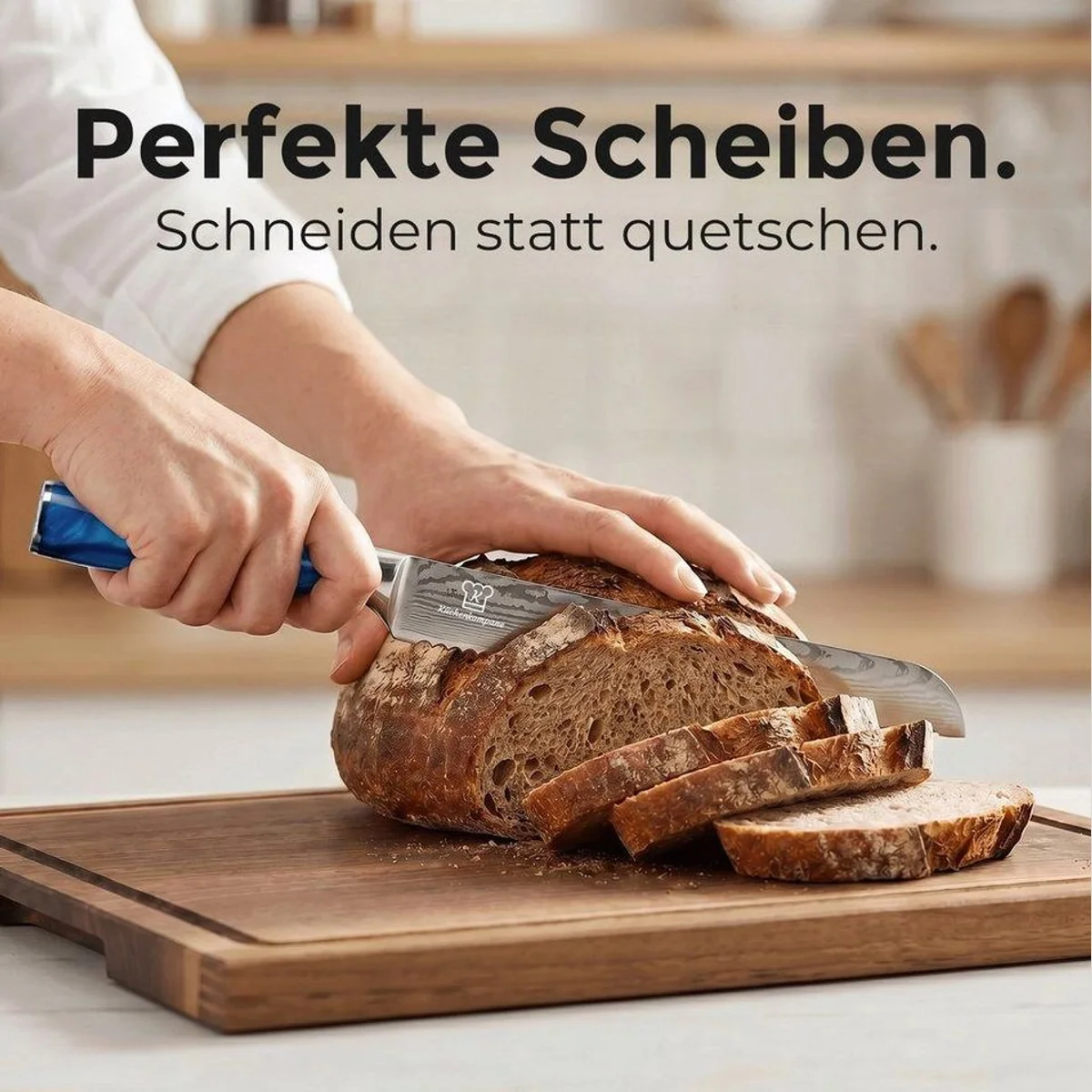 Küchenkompane Shiburu 8-teiliges Messerset, elegantes Damast Design, extrem scharf und langlebig 2