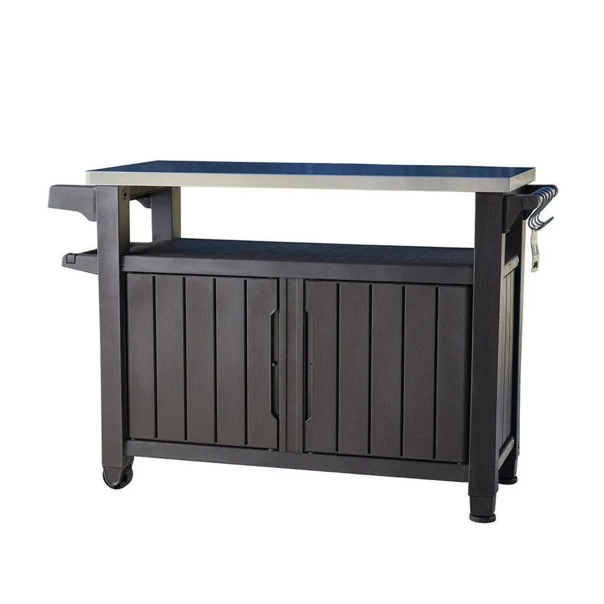 Keter Grillablagetisch UNITY XL, viel Stauraum, Edelstahlplatte, höhenverstellbar 2