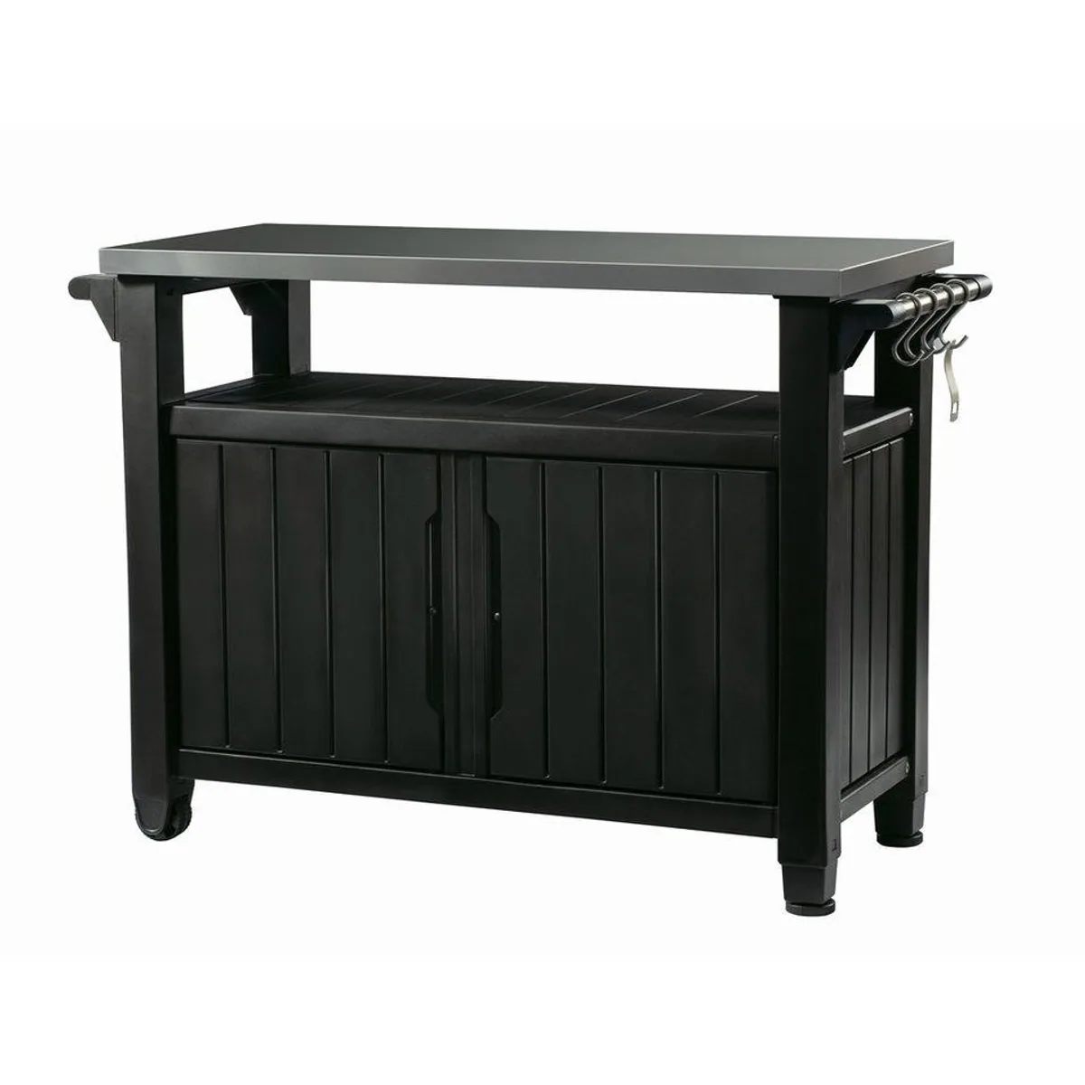 Keter Grillablagetisch UNITY XL, viel Stauraum, Edelstahlplatte, höhenverstellbar 3