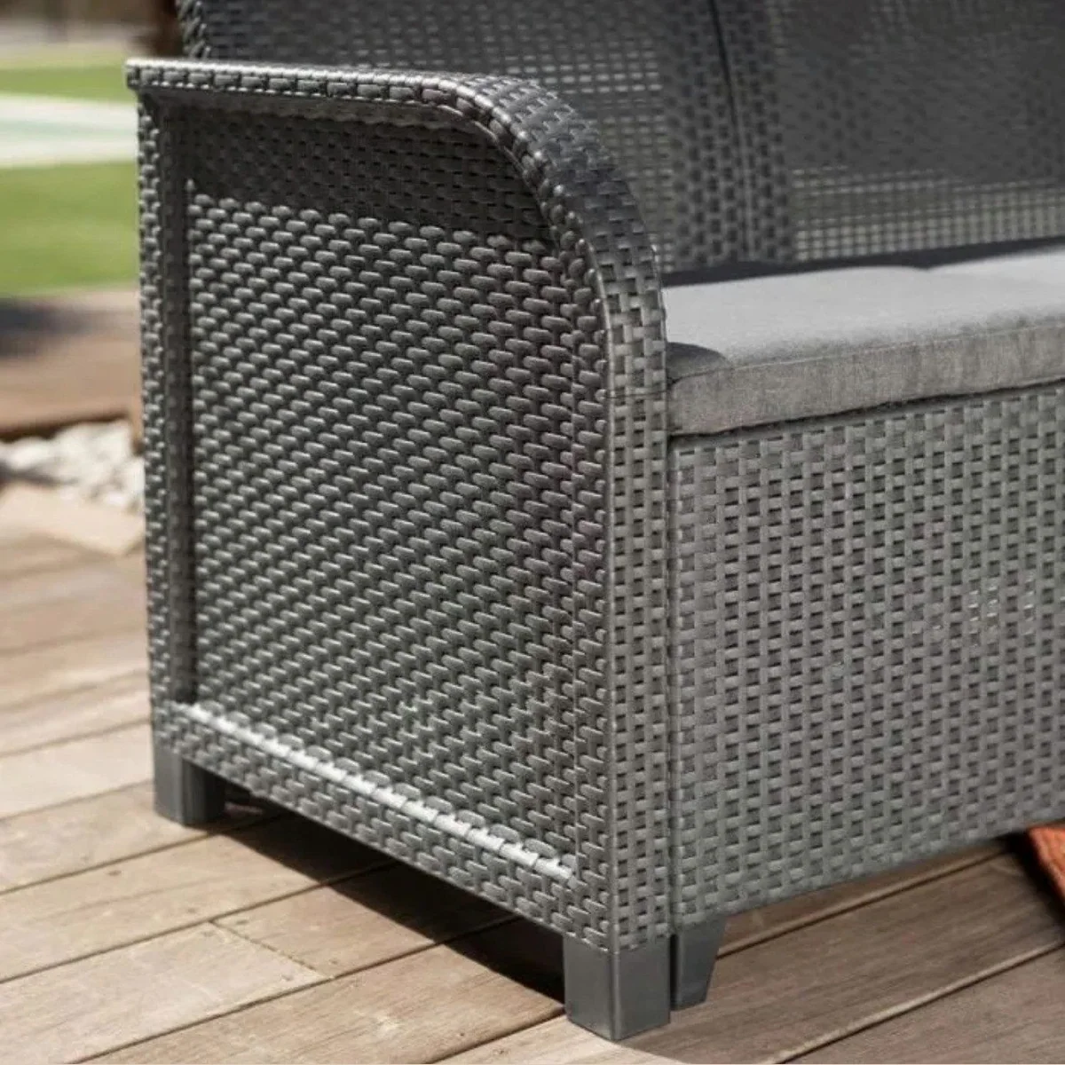Keter San-Remo Gartenlounge-Set, 4-Sitzer, wetterfest, Rattan-Design 4