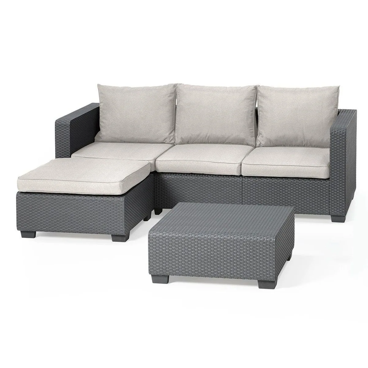 Keter Salta Gartenlounge-Set, wetterfest, inkl. Kissen und Tisch — modern, robust, pflegeleicht 2