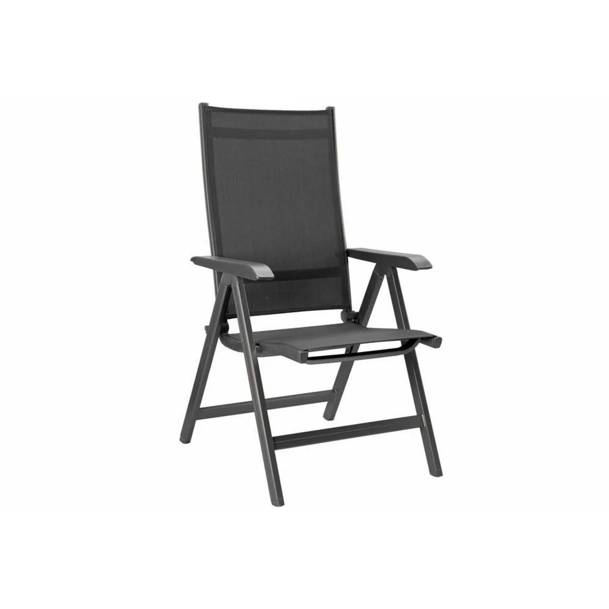 Kettler BasicPlus Esstischgruppe, anthrazit, 4 Stapelstühle, 2 Klappstühle 2