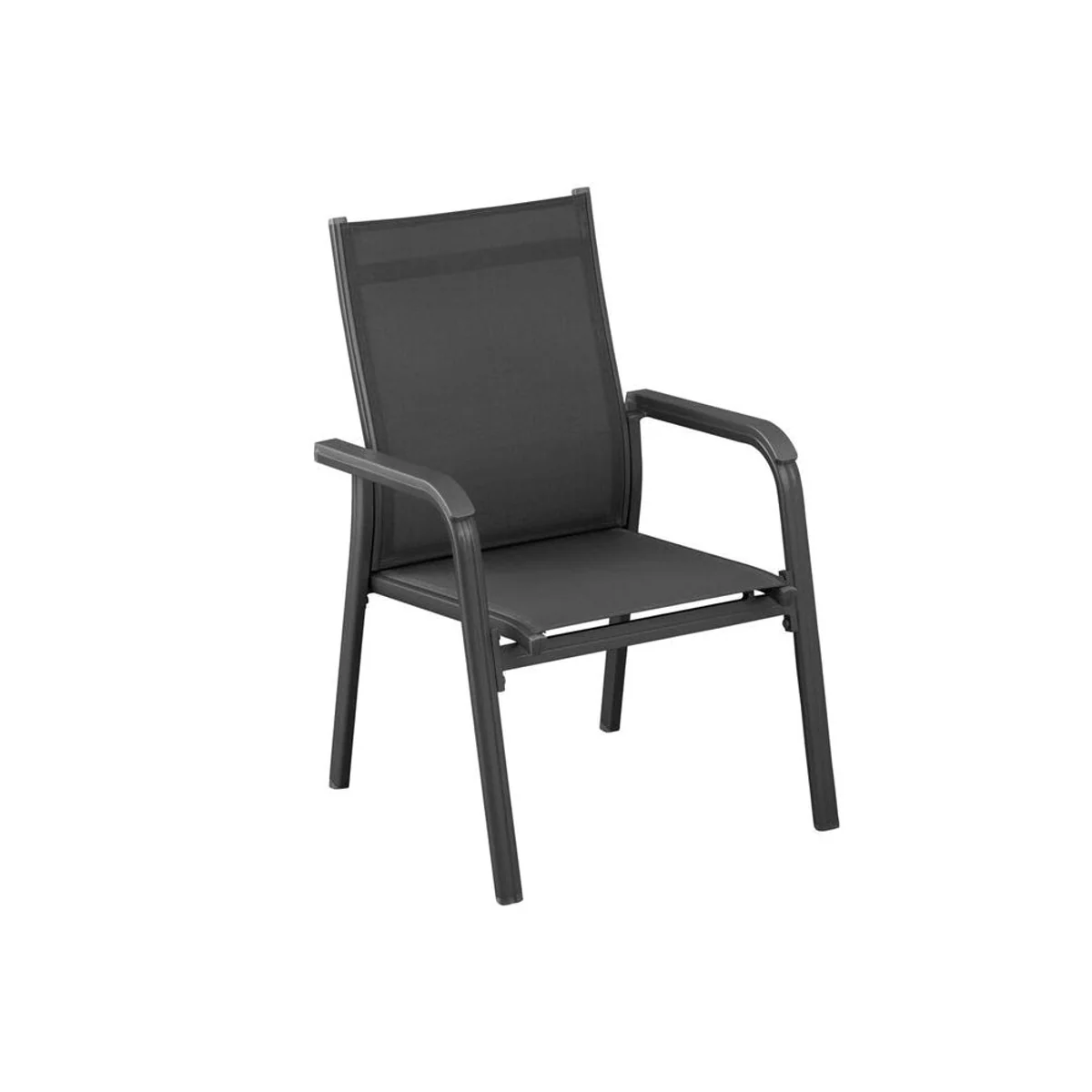 Kettler BasicPlus Esstischgruppe, anthrazit, 4 Stapelstühle, 2 Klappstühle 3