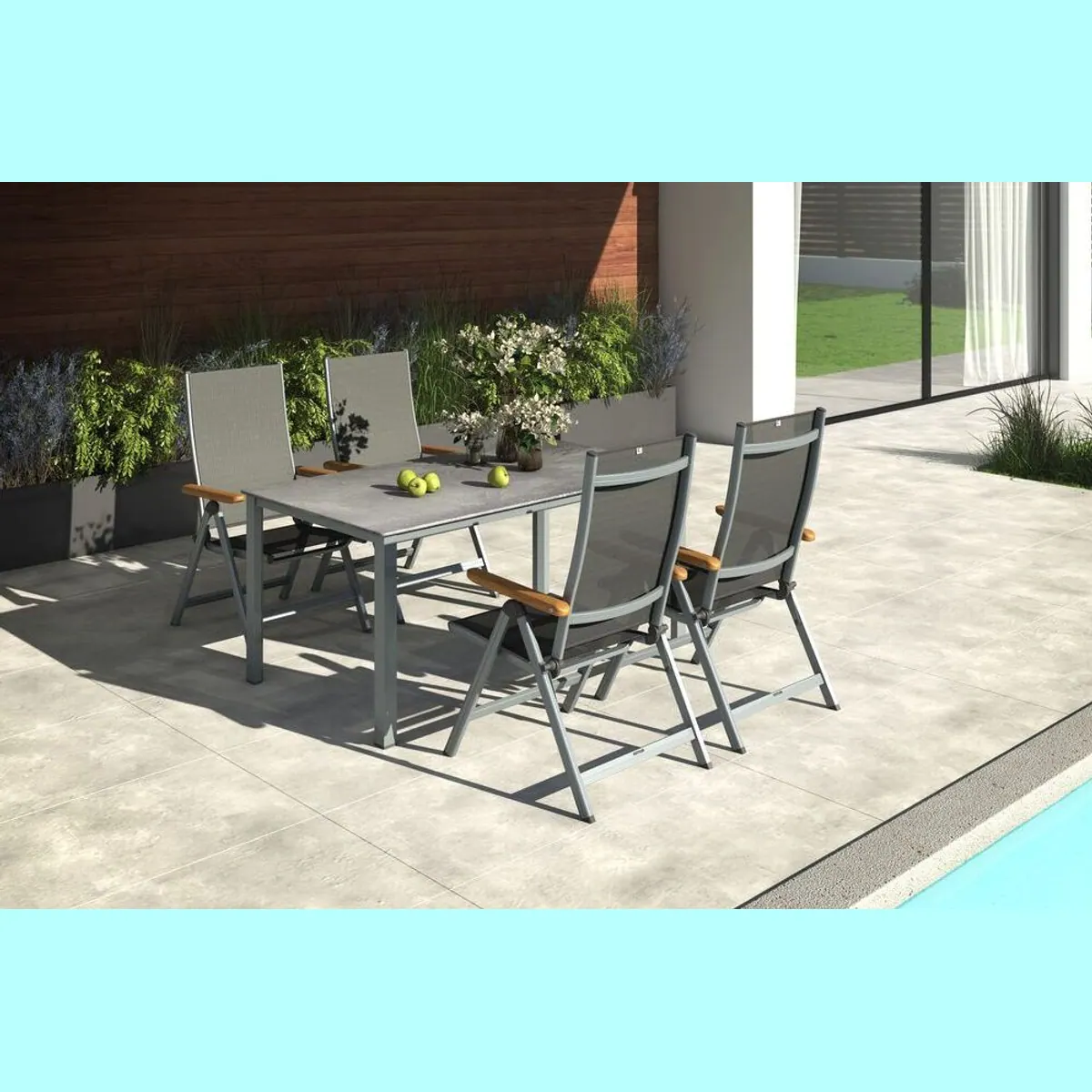 Kettler Granada Gartenstuhl, klappbar, 4 Positionen, leichtes Aluminium 2