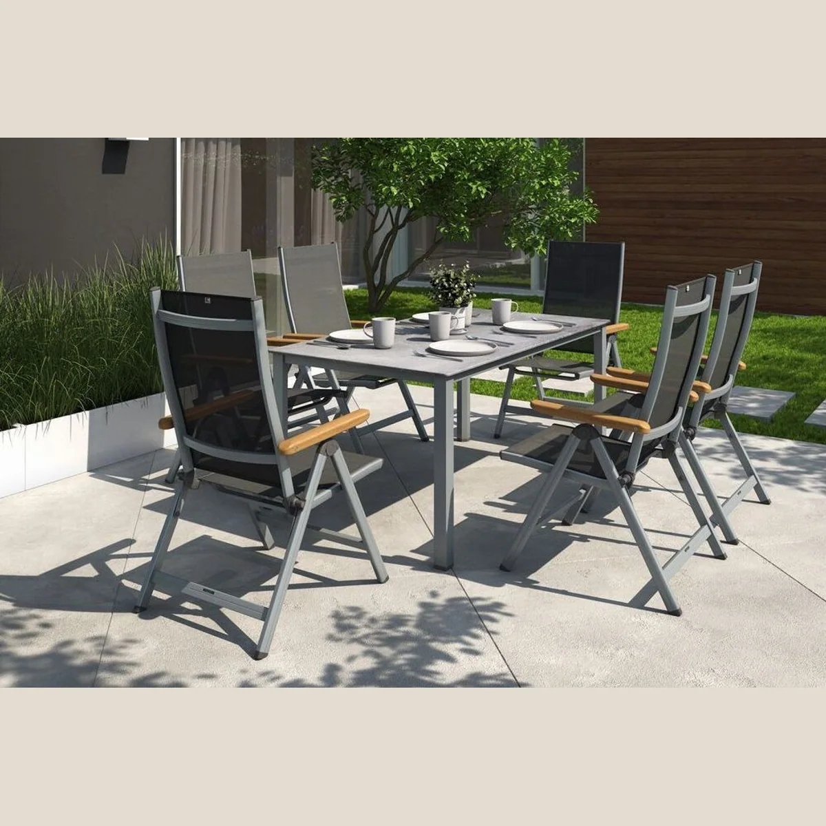 Kettler Granada Gartenstuhl, klappbar, 4 Positionen, leichtes Aluminium 3