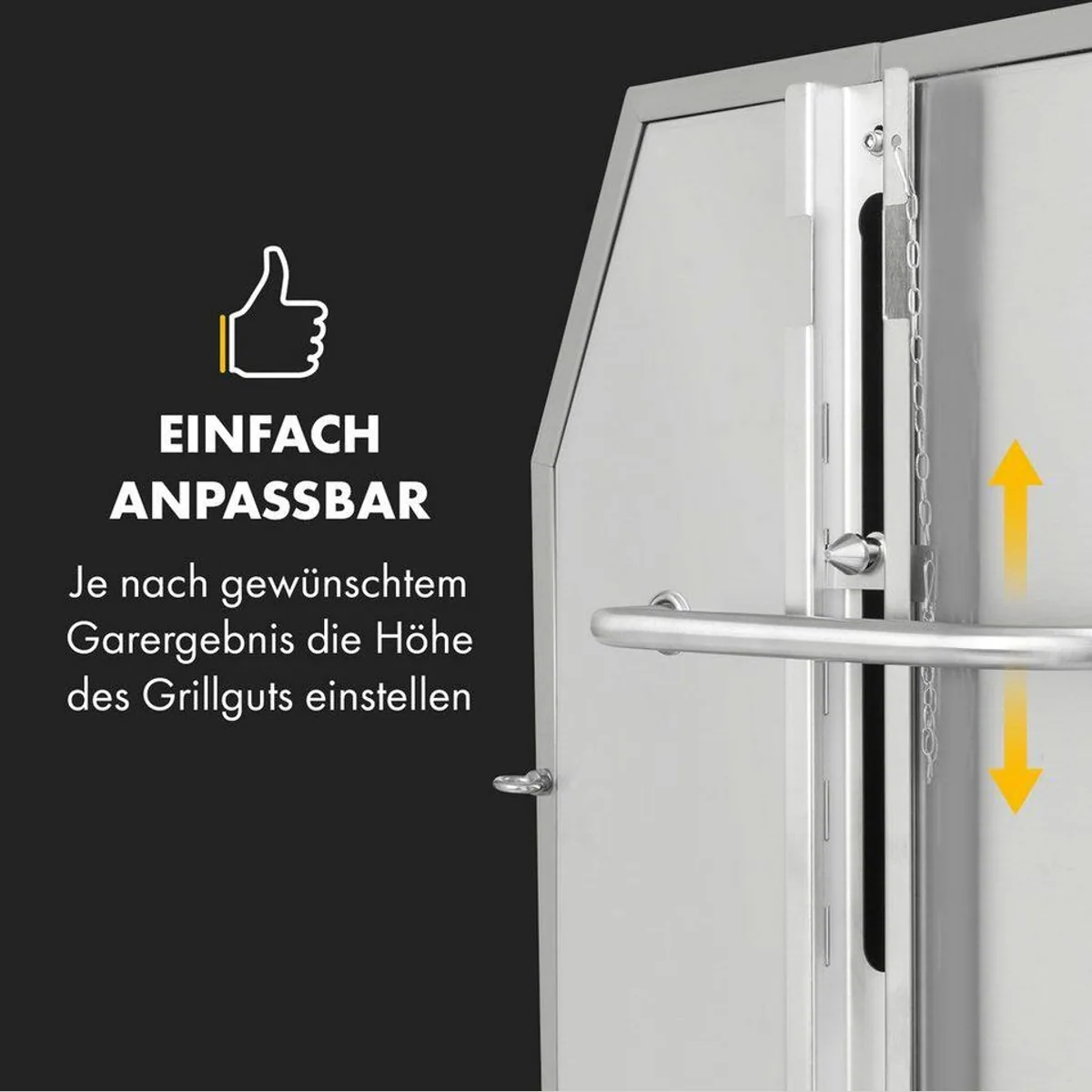 Klarstein Sauenland Pro XL Holzkohlegrill, Grillspieß mit Motor, präzise Temperaturkontrolle 5