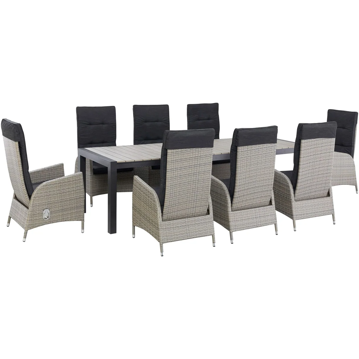 KONIFERA Garten-Essgruppe Alva, ausziehbarer Tisch, 6 Stühle mit Auflagen 5