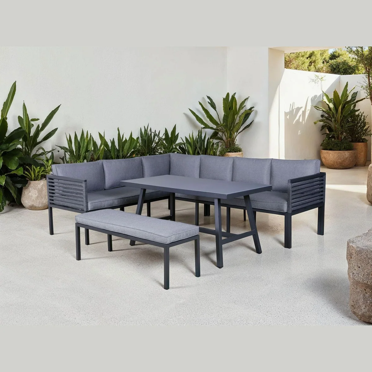 KONIFERA Gartenlounge-Set Edessa, 14-tlg., inkl. Auflagen — stilvoll, bequem, wetterfest