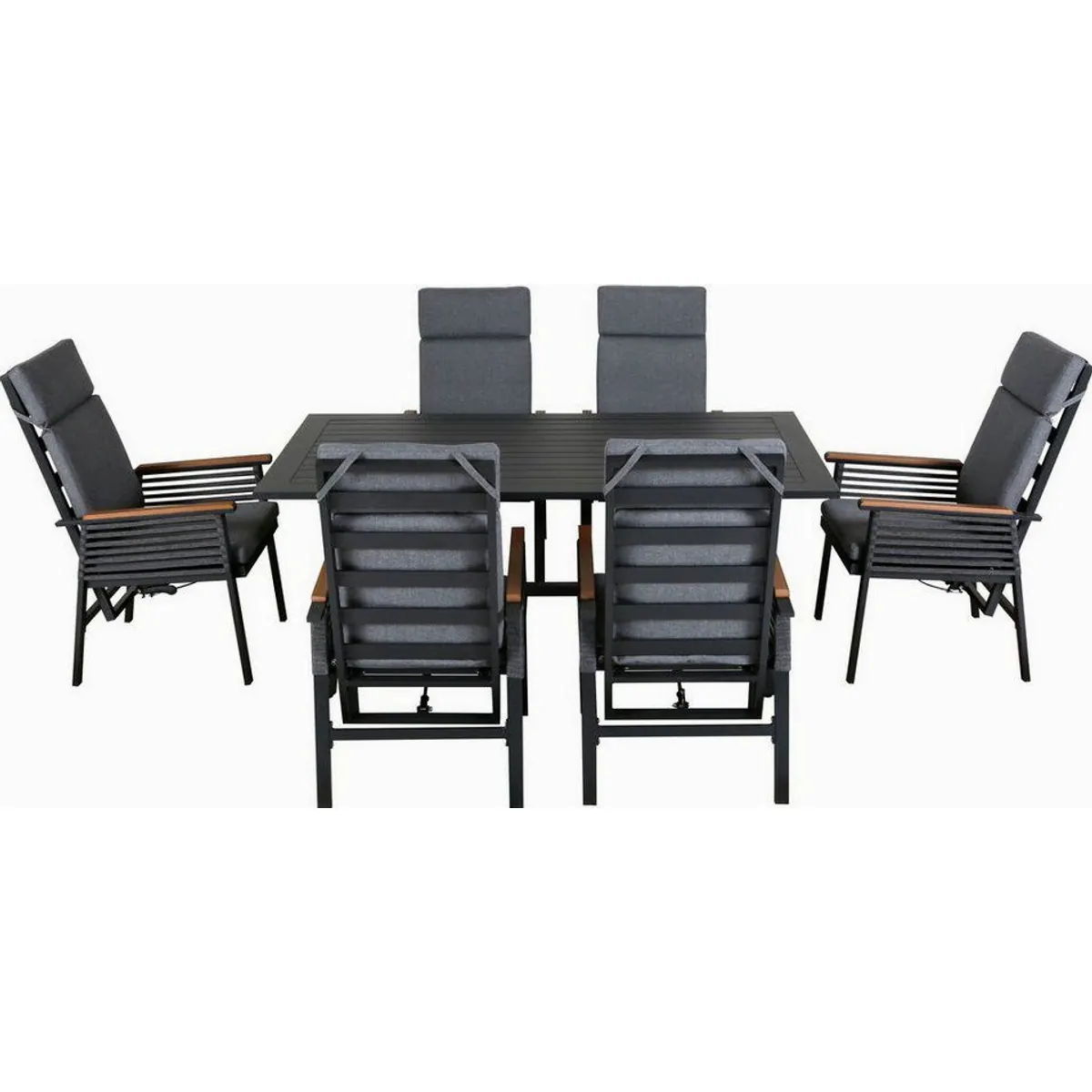 KONIFERA Garten-Essgruppe Edessa Komfort, 13-tlg., 6 Stühle mit Rückenverstellung, Tisch 180x97 cm