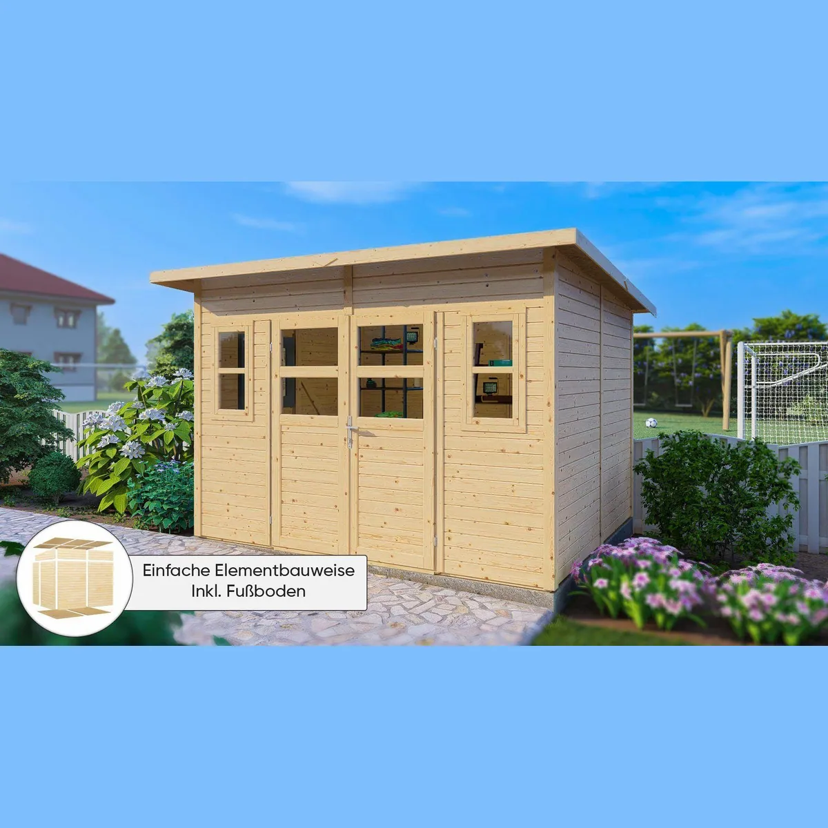 KONIFERA Gartenhaus Felix 4, modernes Design, inklusive Fußboden