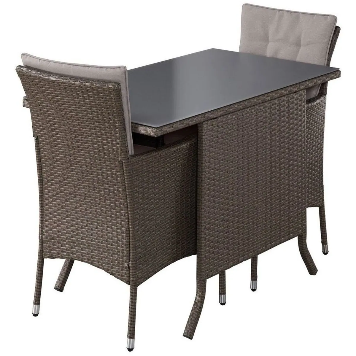 KONIFERA Mailand Garten-Essgruppe, 7-tlg., inkl. Auflagen — stilvolles Polyrattan-Set für Balkon & Terrasse 2