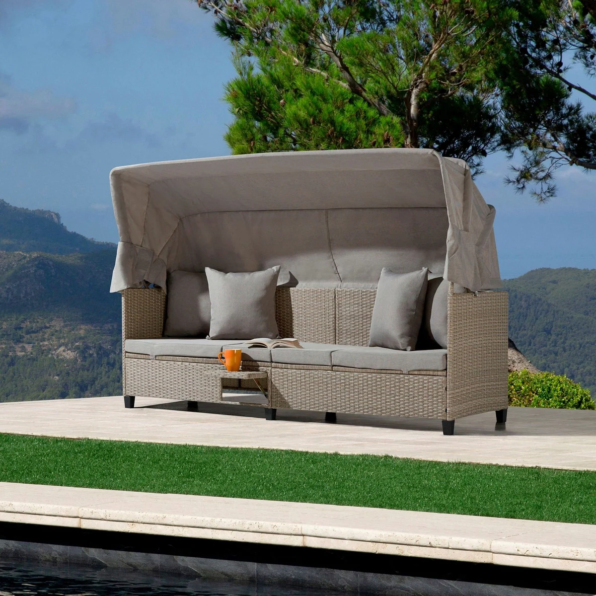 KONIFERA Loungesofa Alabama, komfortabel und vielseitig — Polyrattan, verstellbare Rückenlehne, inkl. Kissen 2