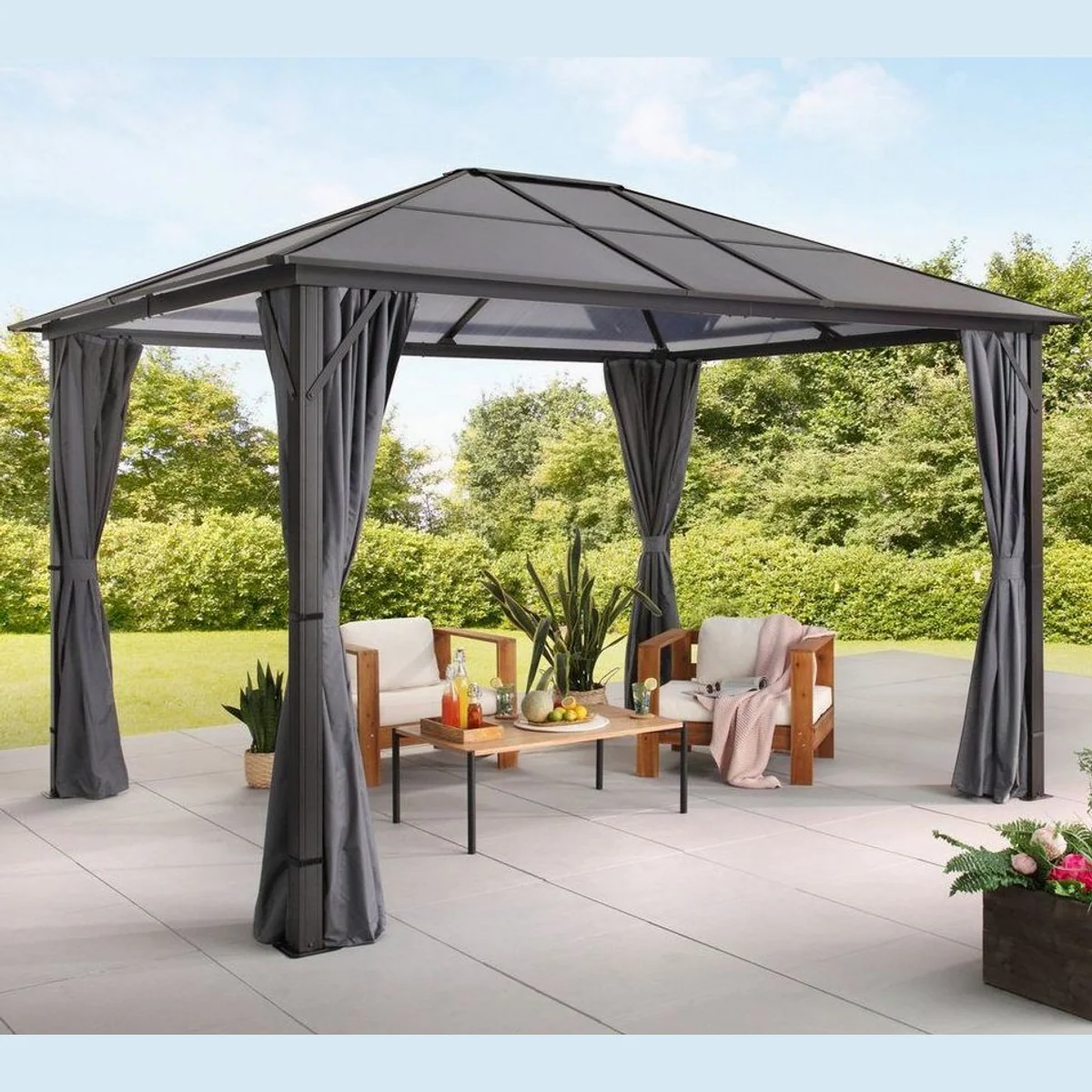 KONIFERA Pavillon Aruba, elegantes Design, wetterfest, mit Sichtschutz