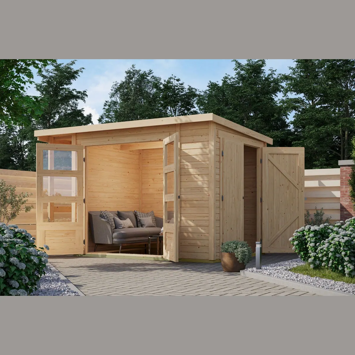 KONIFERA Gartenhaus Pinta, 19 mm Wandstärke, einfache Montage