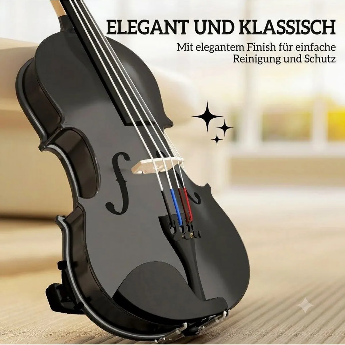 kowdom Violine 4/4, Massivholz, Komplettset mit Koffer & Zubehör 5