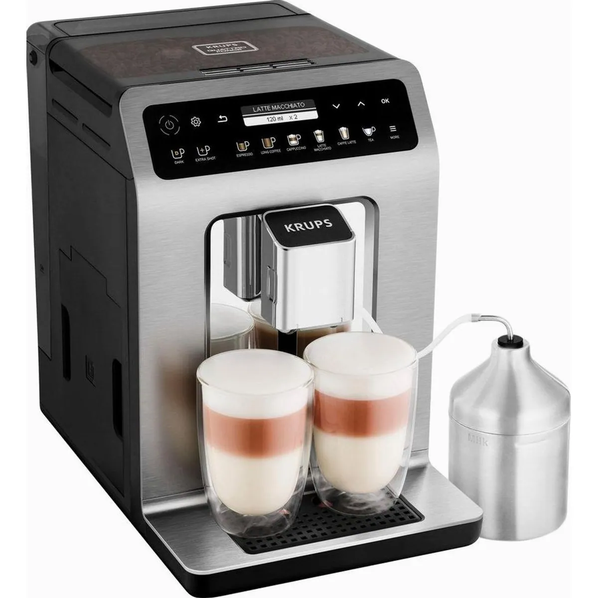 Krups EA894T Evidence Plus, One-Touch-Cappuccino, Edelstahl-Kegelmahlwerk, Brühoptimierung