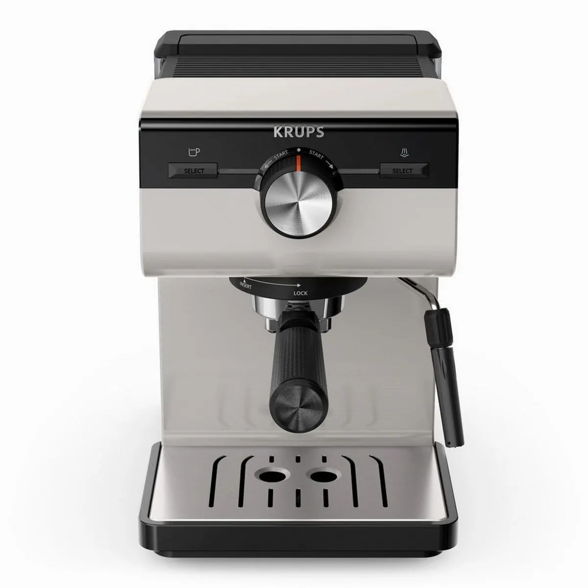 Krups XP381B Authentic Espressomaschine, intuitive Bedienung, Milchaufschäumer, 2 Siebeinsätze 2