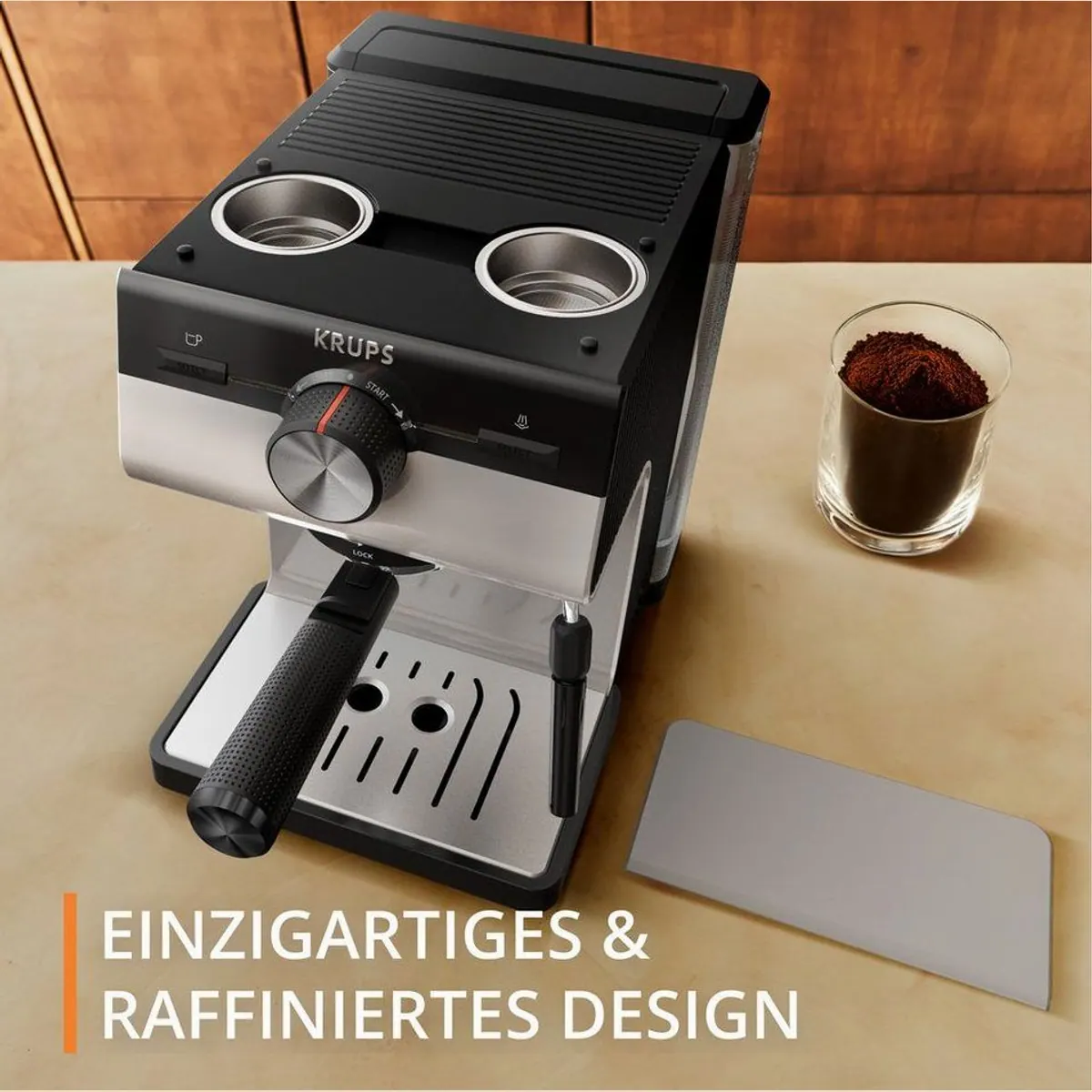 Krups XP381B Authentic Espressomaschine, intuitive Bedienung, Milchaufschäumer, 2 Siebeinsätze 3