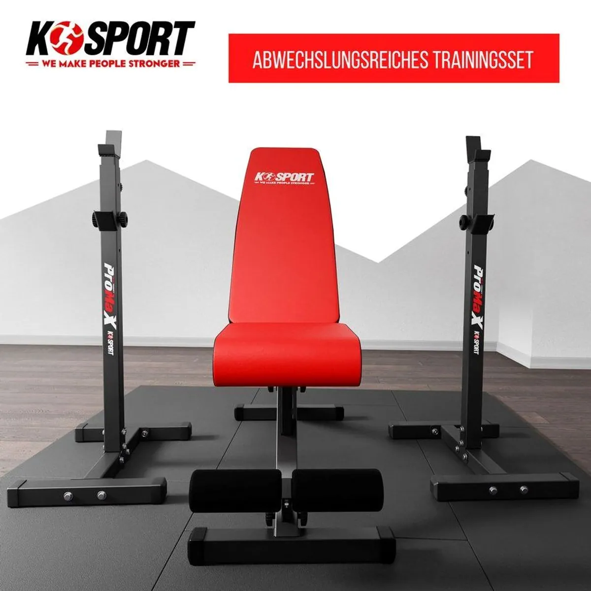 K-SPORT Trainingsbank mit Hantelständer, 7-stufig einstellbar 3