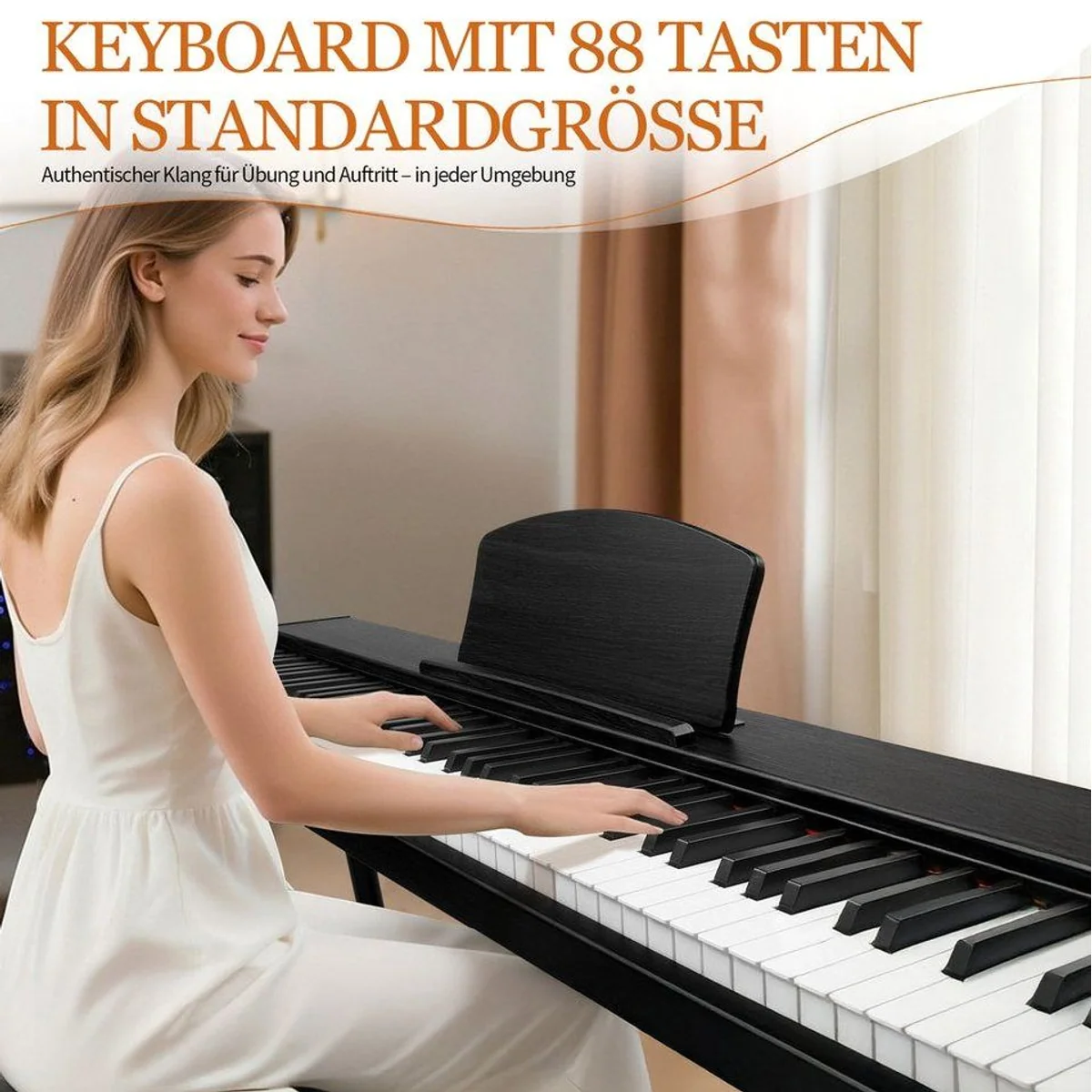 LALAHO Digitalpiano E-Piano 88 Tasten, Halbgewichtete Tasten, Bluetooth & MIDI 2