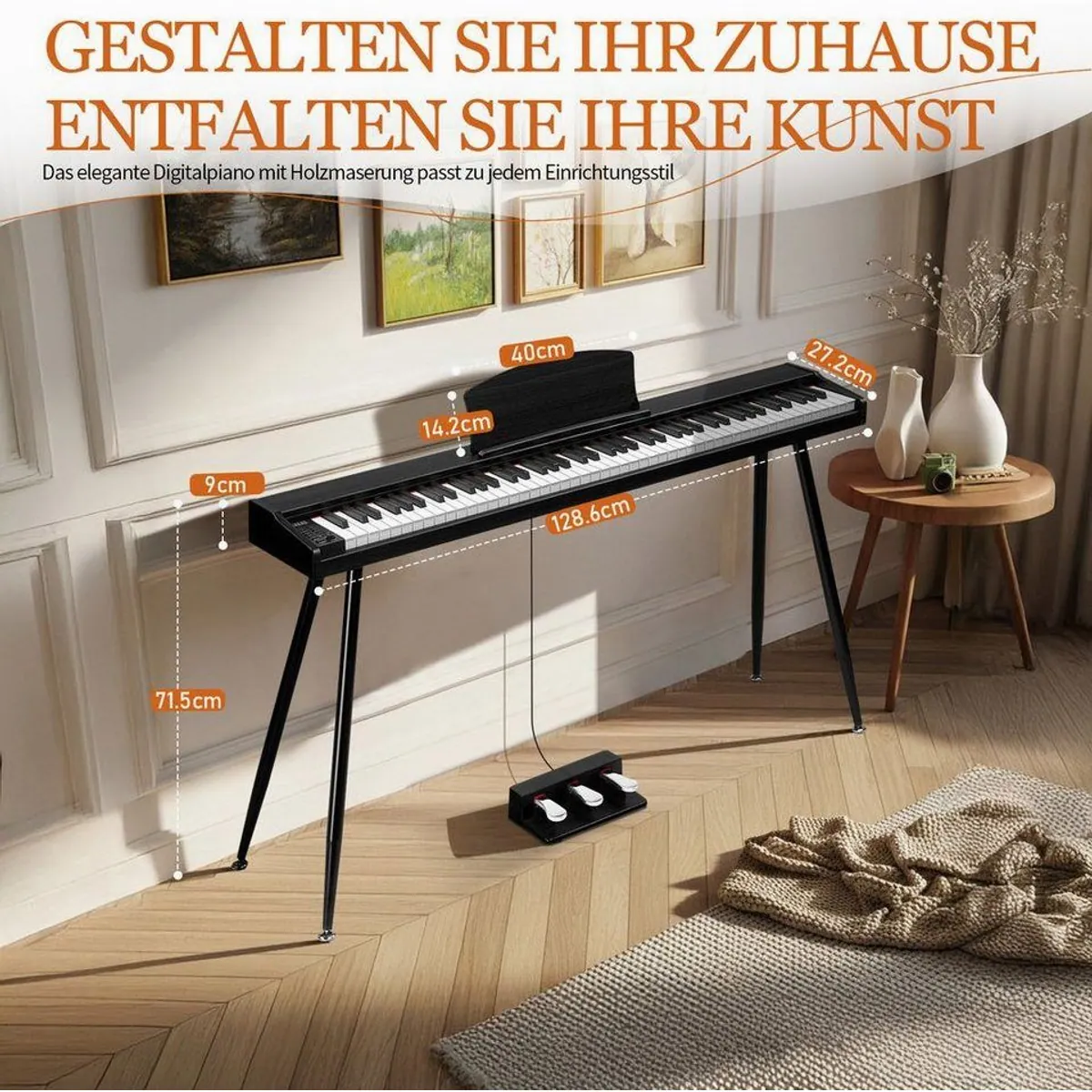 LALAHO Digitalpiano E-Piano 88 Tasten, Halbgewichtete Tasten, Bluetooth & MIDI 3
