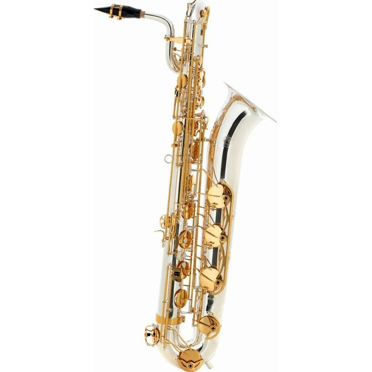 Lechgold LBS-25S Baritonsaxophon, versilbert, edles Finish, Hoch Fis-Klappe