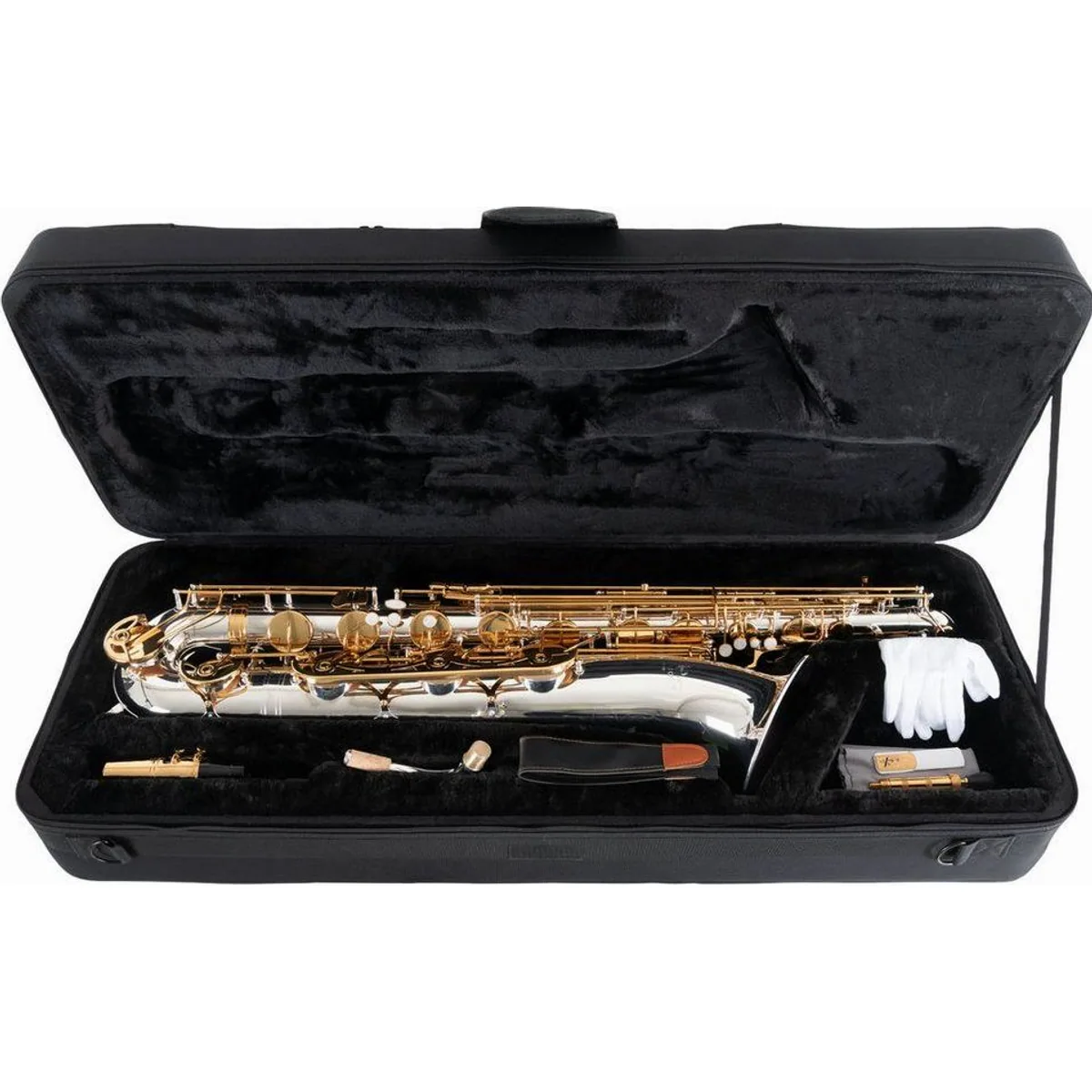 Lechgold LBS-25S Baritonsaxophon, versilbert, edles Finish, Hoch Fis-Klappe 2