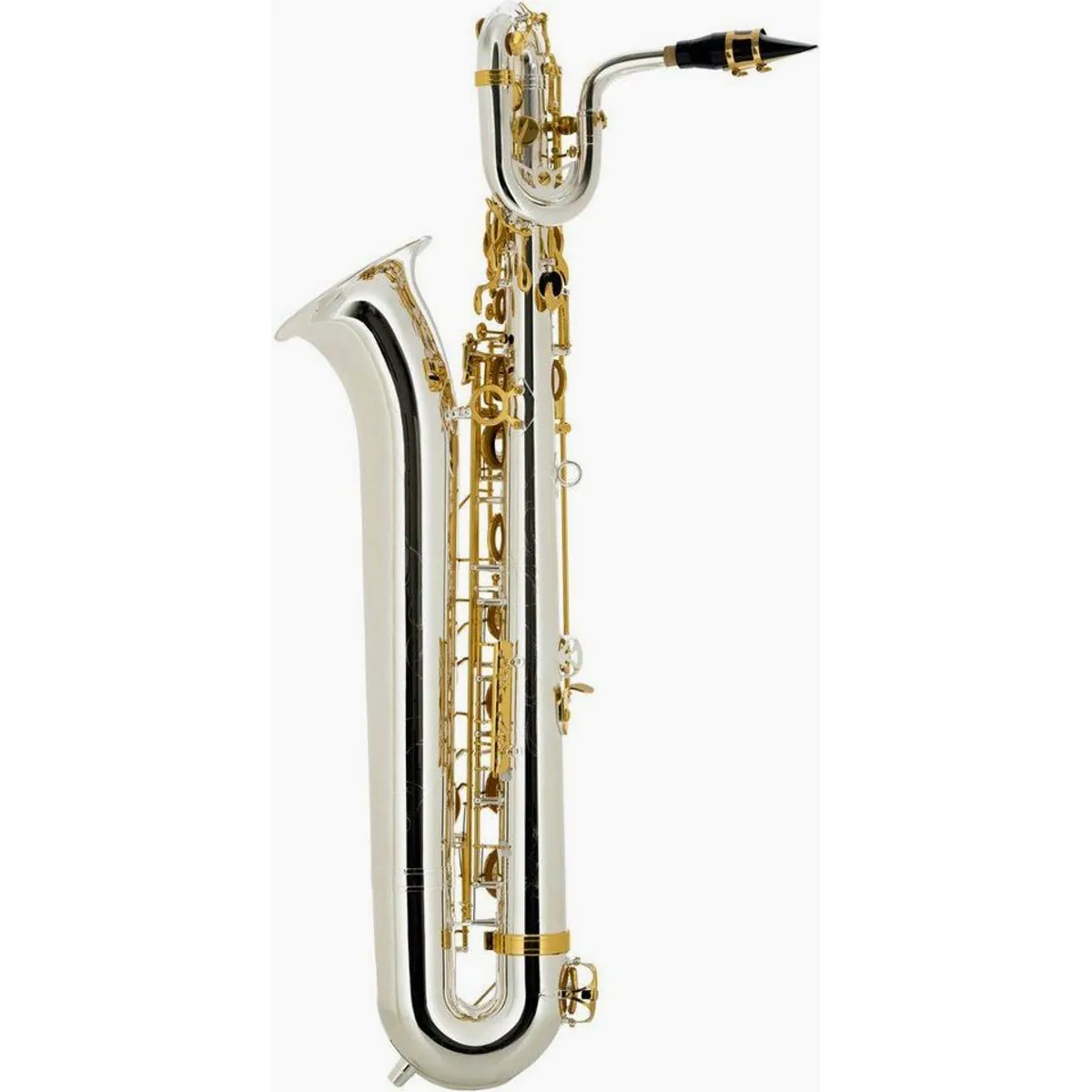 Lechgold LBS-25S Baritonsaxophon, versilbert, edles Finish, Hoch Fis-Klappe 3