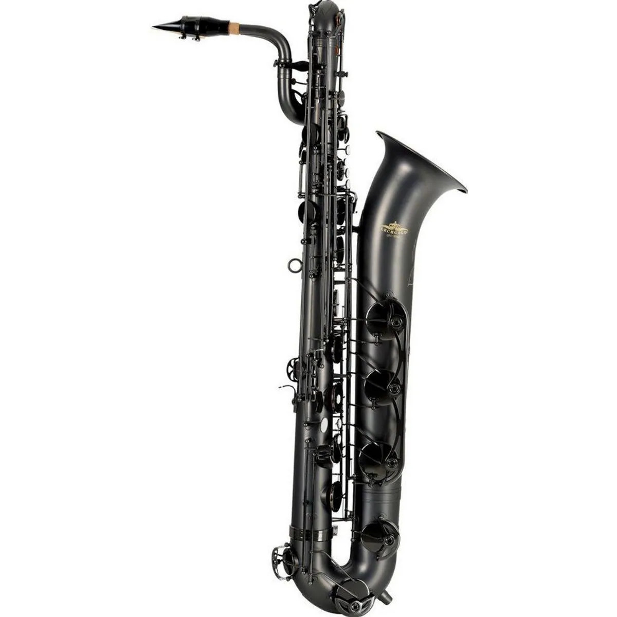 Lechgold LBS-25MB Baritonsaxophon, edler Schwarzlack, 6-teiliges Spar-Set, Hoch Fis-Klappe, Tief A-Klappe