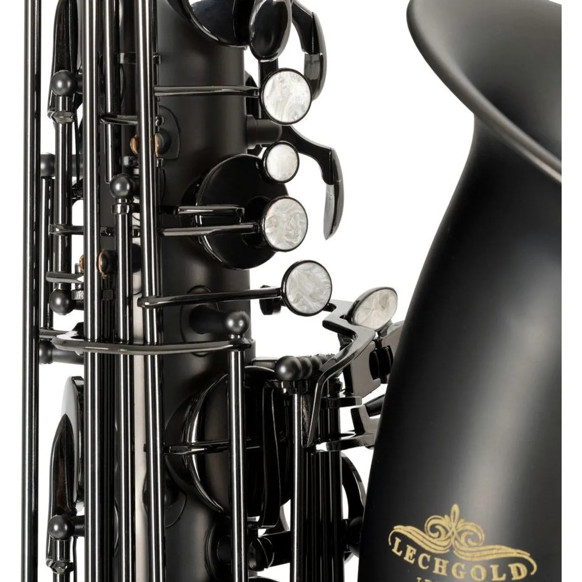 Lechgold LBS-25MB Baritonsaxophon, edler Schwarzlack, 6-teiliges Spar-Set, Hoch Fis-Klappe, Tief A-Klappe 5