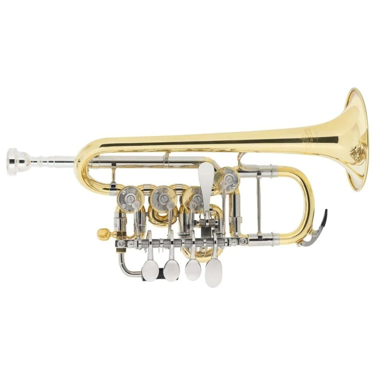Lechgold Piccolo-Trompete PT-21/4L, 4 Mundrohre, Messing, ergonomisch
