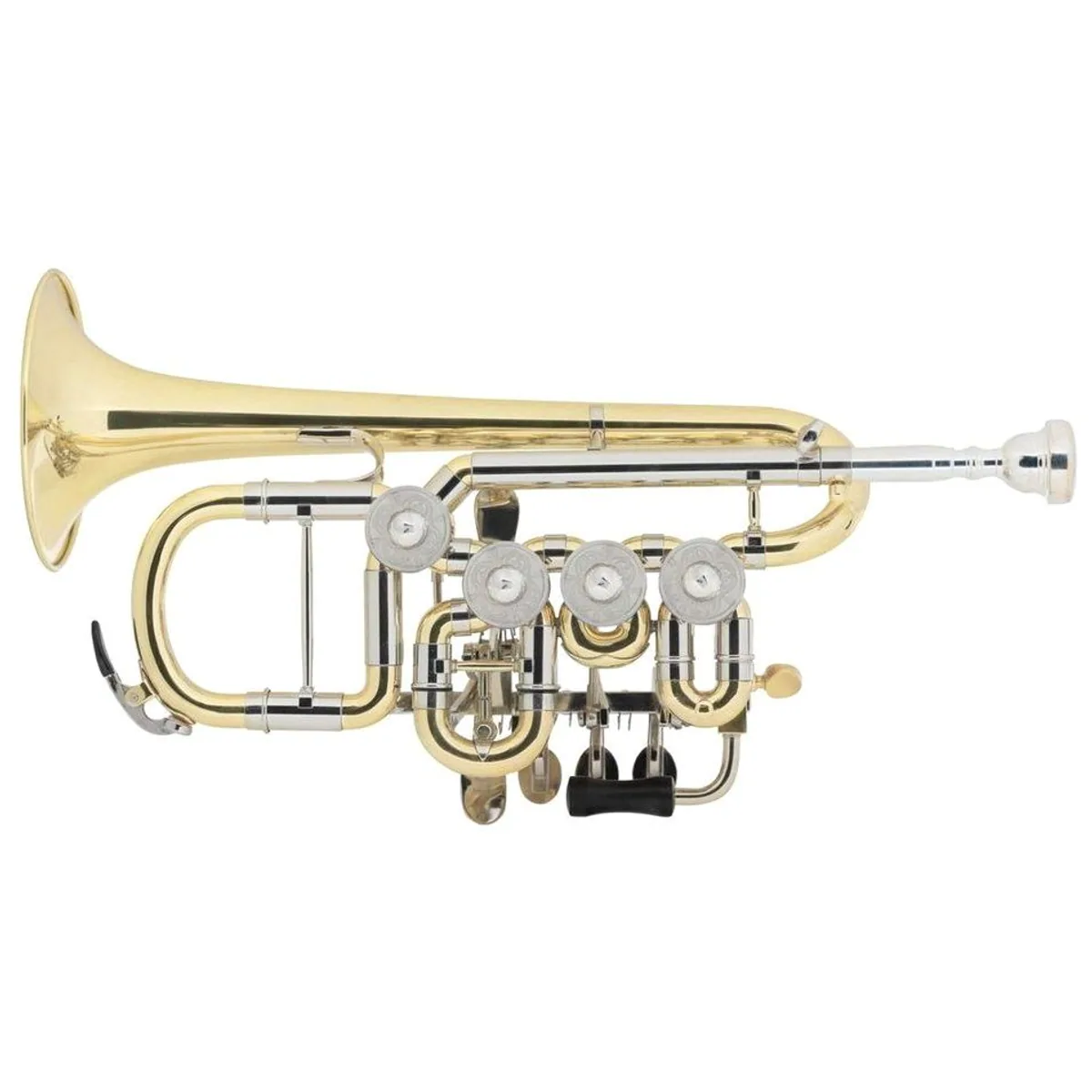 Lechgold Piccolo-Trompete PT-21/4L, 4 Mundrohre, Messing, ergonomisch 2