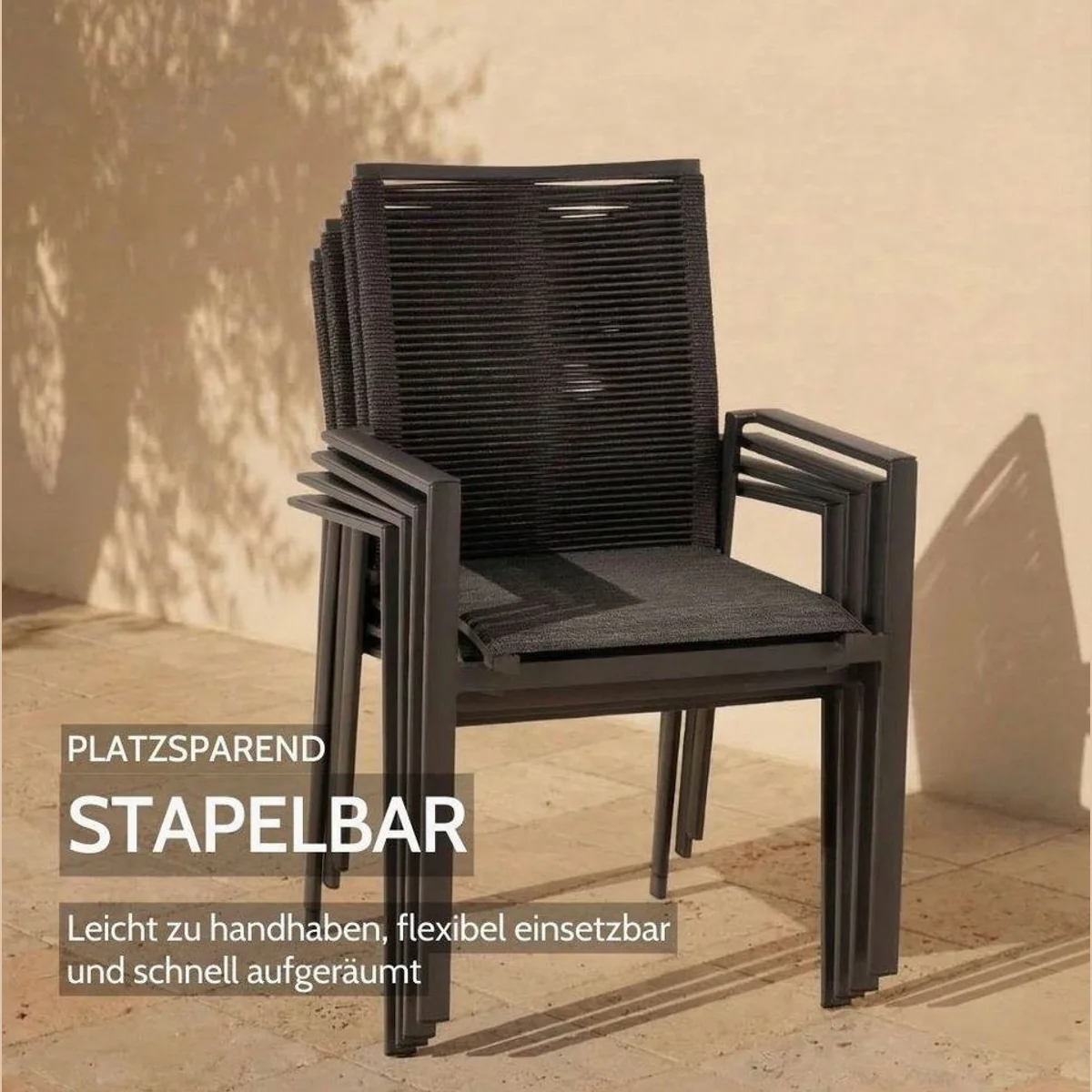 Liadomo Limbadi Gartenstuhl, stapelbar, modernes Design, pflegeleicht 2