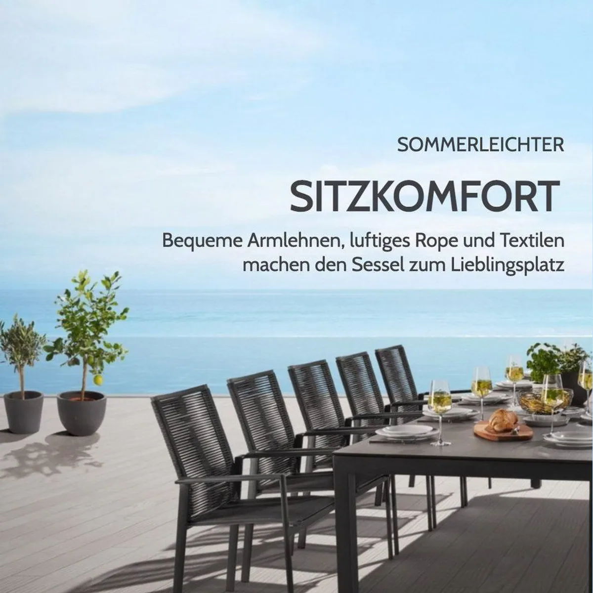 Liadomo Limbadi Gartenstuhl, stapelbar, modernes Design, pflegeleicht 3