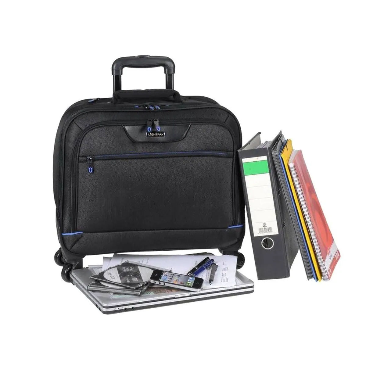 LIGHTPAK Aktenkoffer Star, 4 Rollen, Teleskoptrolley, A4-Fächer 3