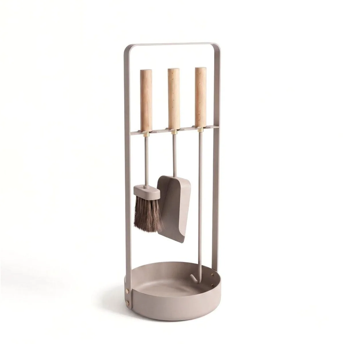 LIVLIG Kamingarnitur 3-teilig, modernes Design, kippsicherer Ständer, praktische Schmutzauffangschale