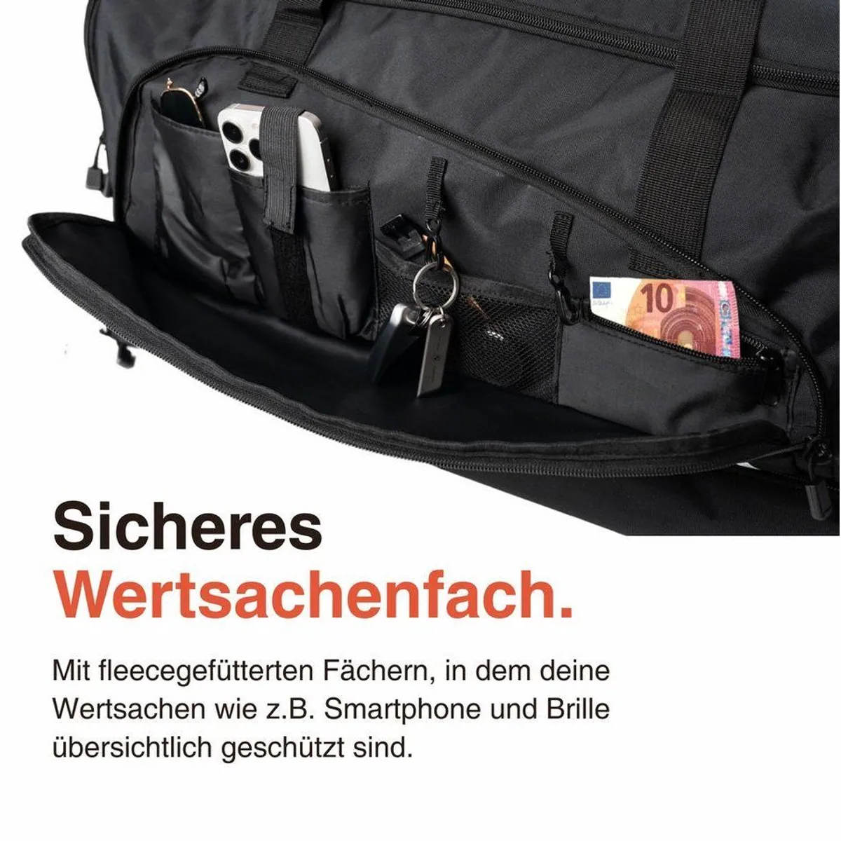 LODA sports Trolley 75L, geräumig, mit Rollen & Rucksackfunktion 5