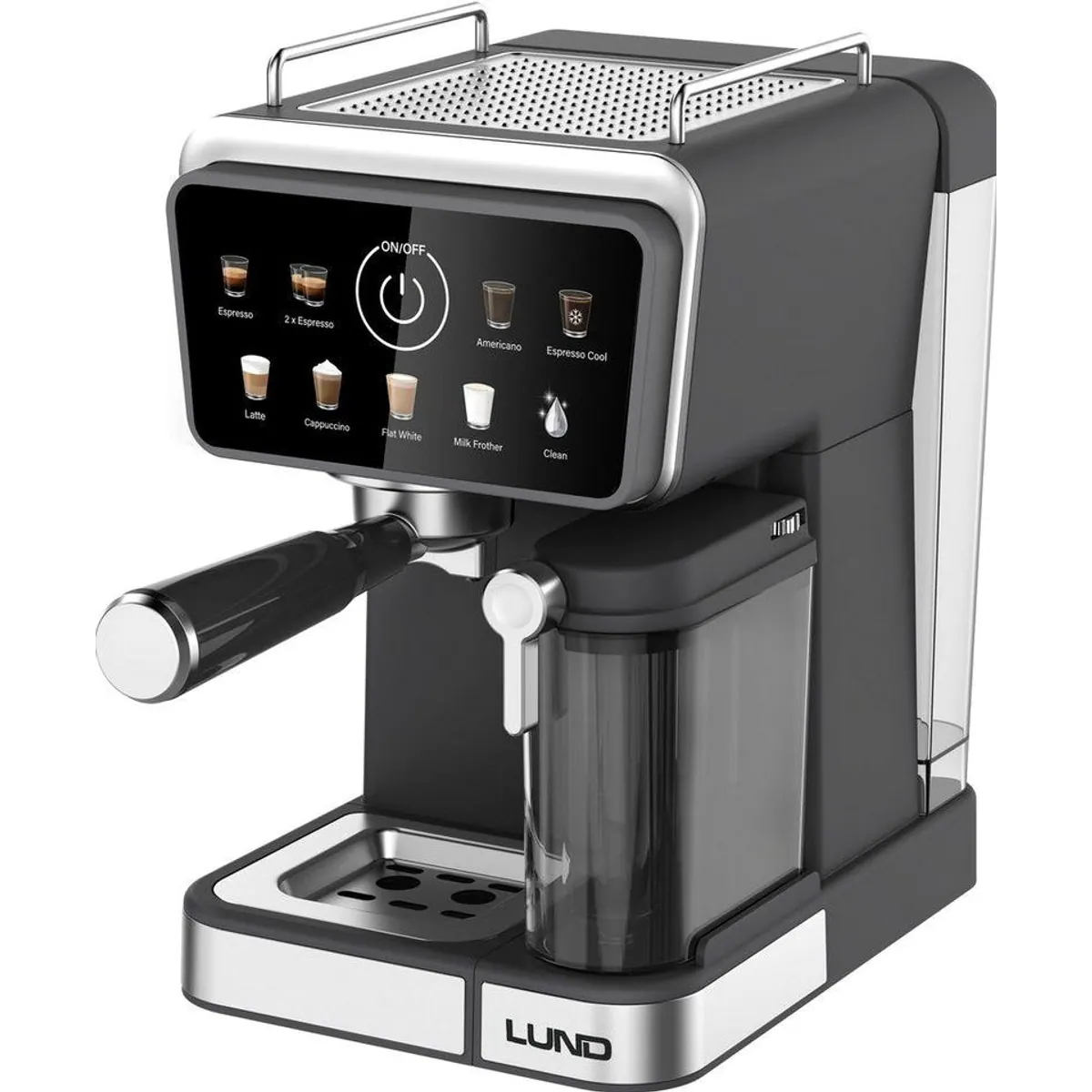 Lund 68502 Kaffeevollautomat, 9-in-1, intuitives Touch-Display, automatischer Milchaufschäumer