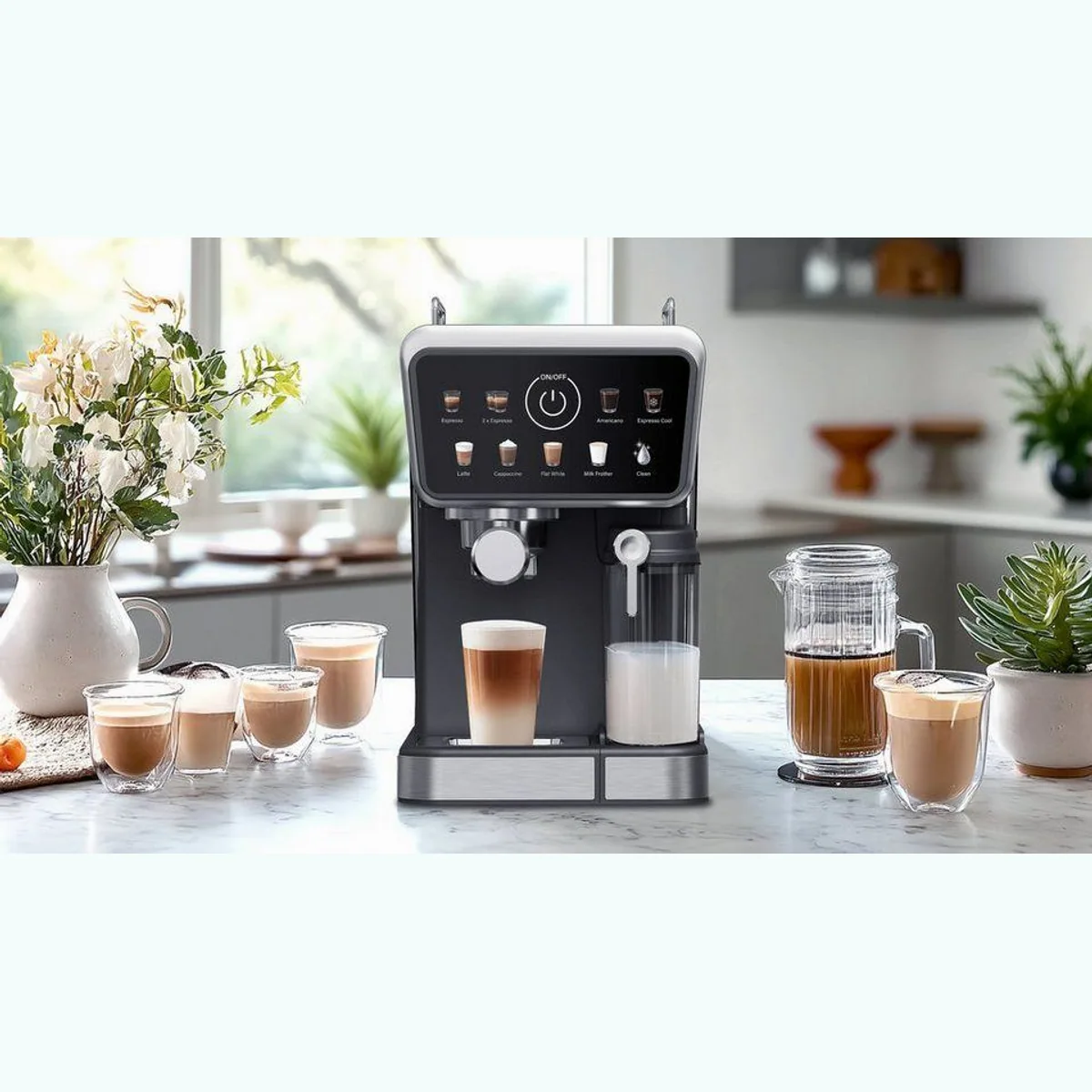Lund 68502 Kaffeevollautomat, 9-in-1, intuitives Touch-Display, automatischer Milchaufschäumer 2