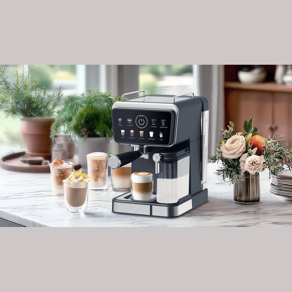 Lund 68502 Kaffeevollautomat, 9-in-1, intuitives Touch-Display, automatischer Milchaufschäumer 3