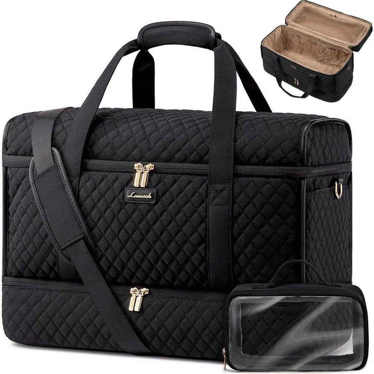 LuxusKollektion Weekender Reisetasche, großes Schuhfach & praktische Fächer