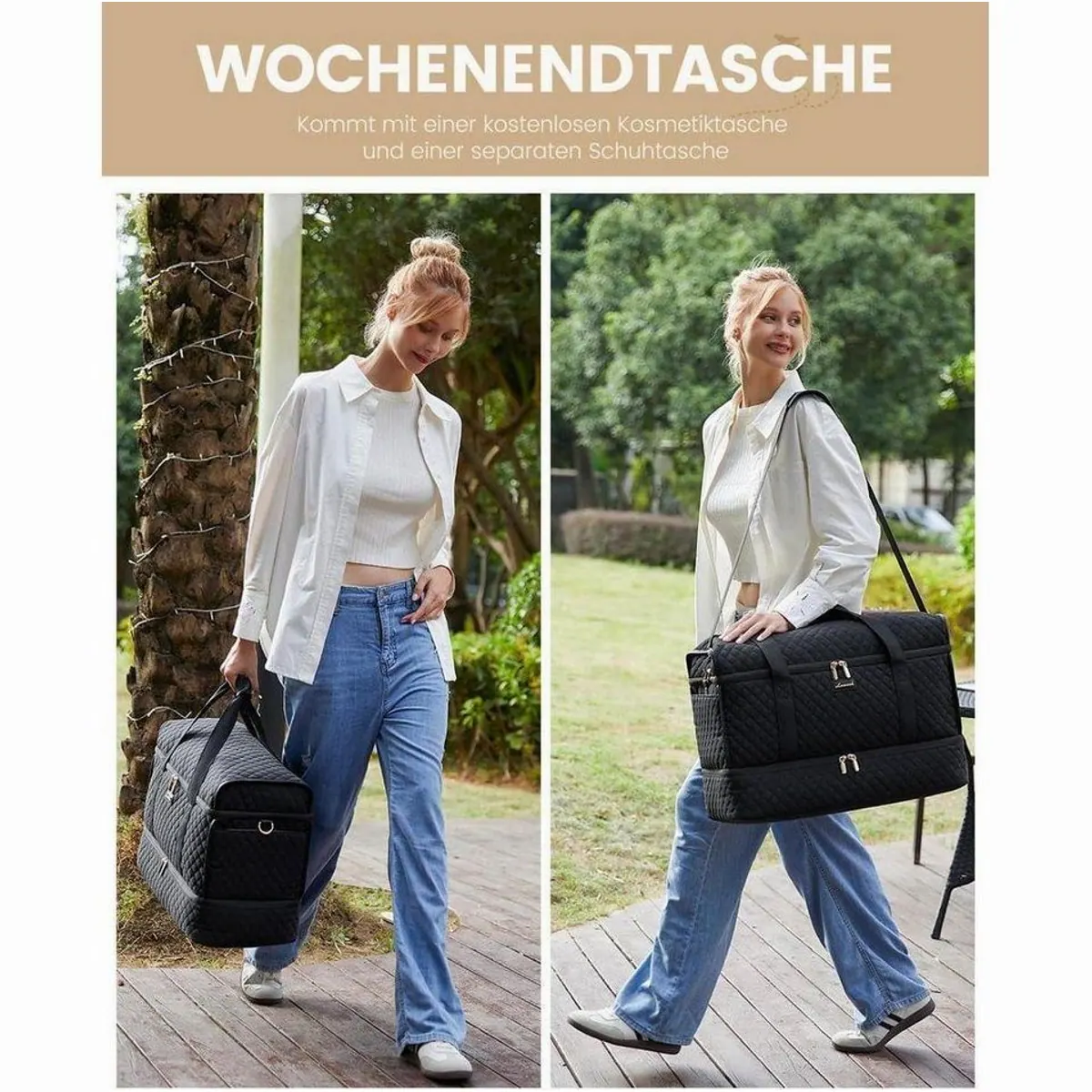 LuxusKollektion Weekender Reisetasche, großes Schuhfach & praktische Fächer 2