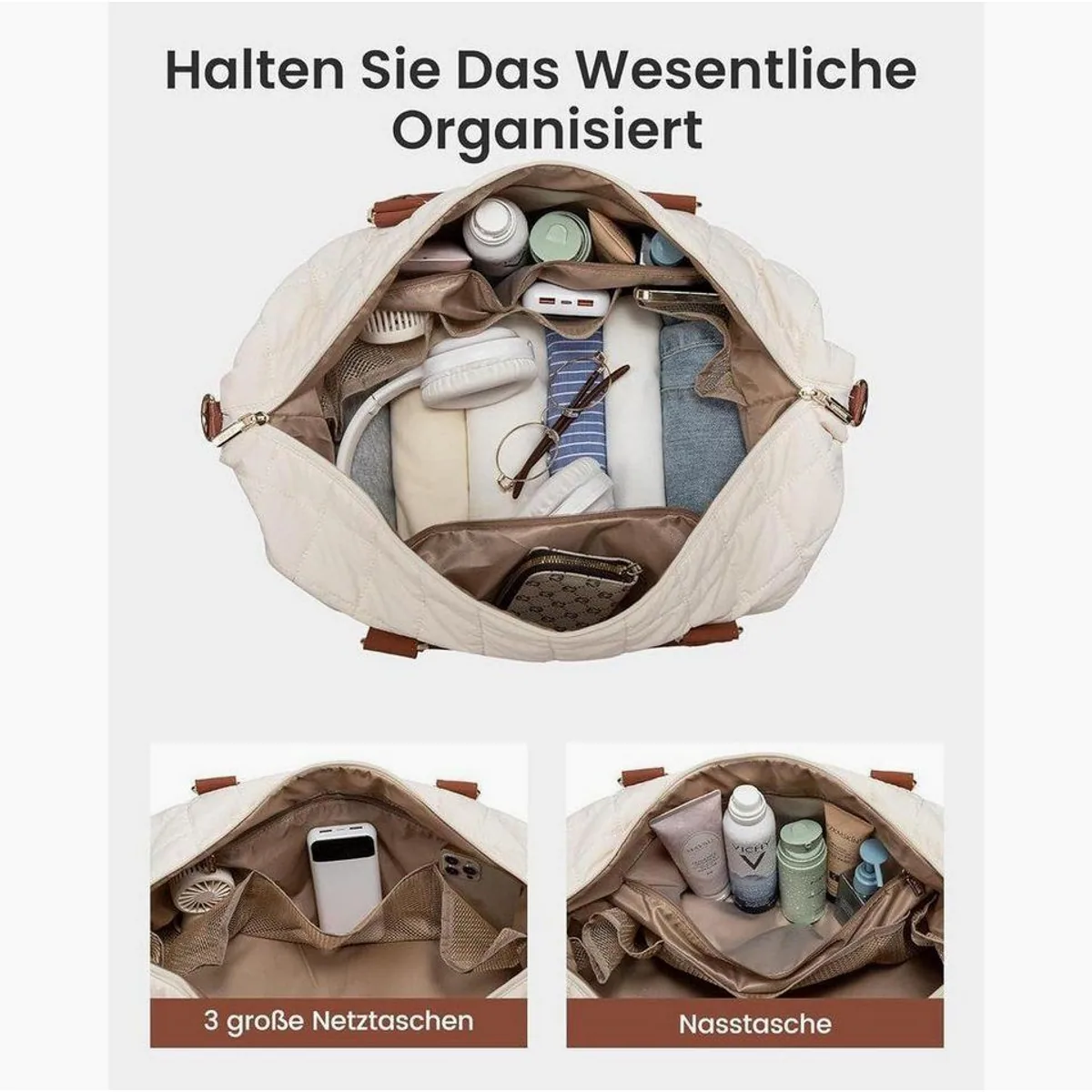 LuxusKollektion Weekender Damen Reisetasche, wasserdicht, große Kapazität, Handgepäckgröße 4