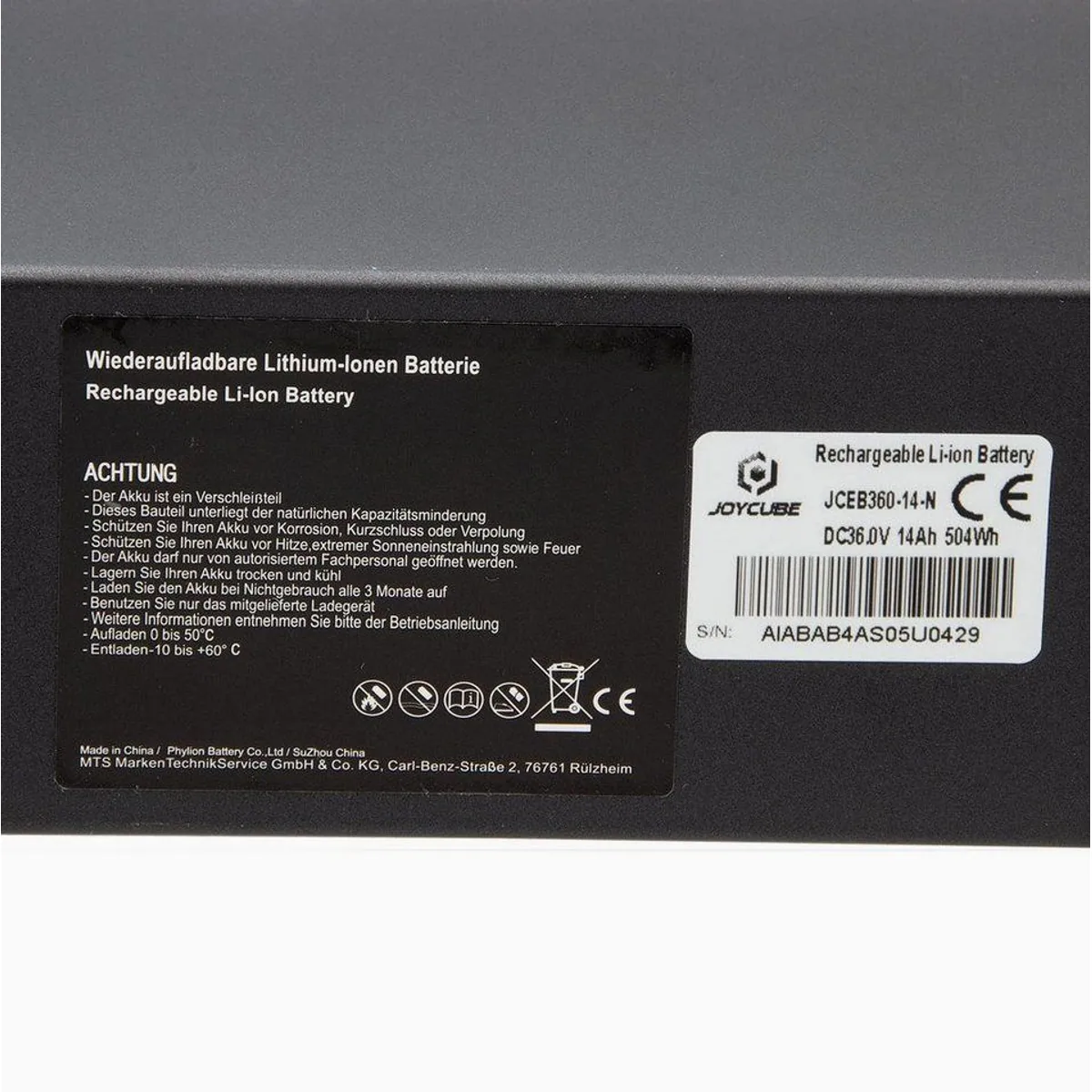 Maratron Joycube BN10 E-Bike Akku, 14Ah, 36V, leicht und leistungsstark 5