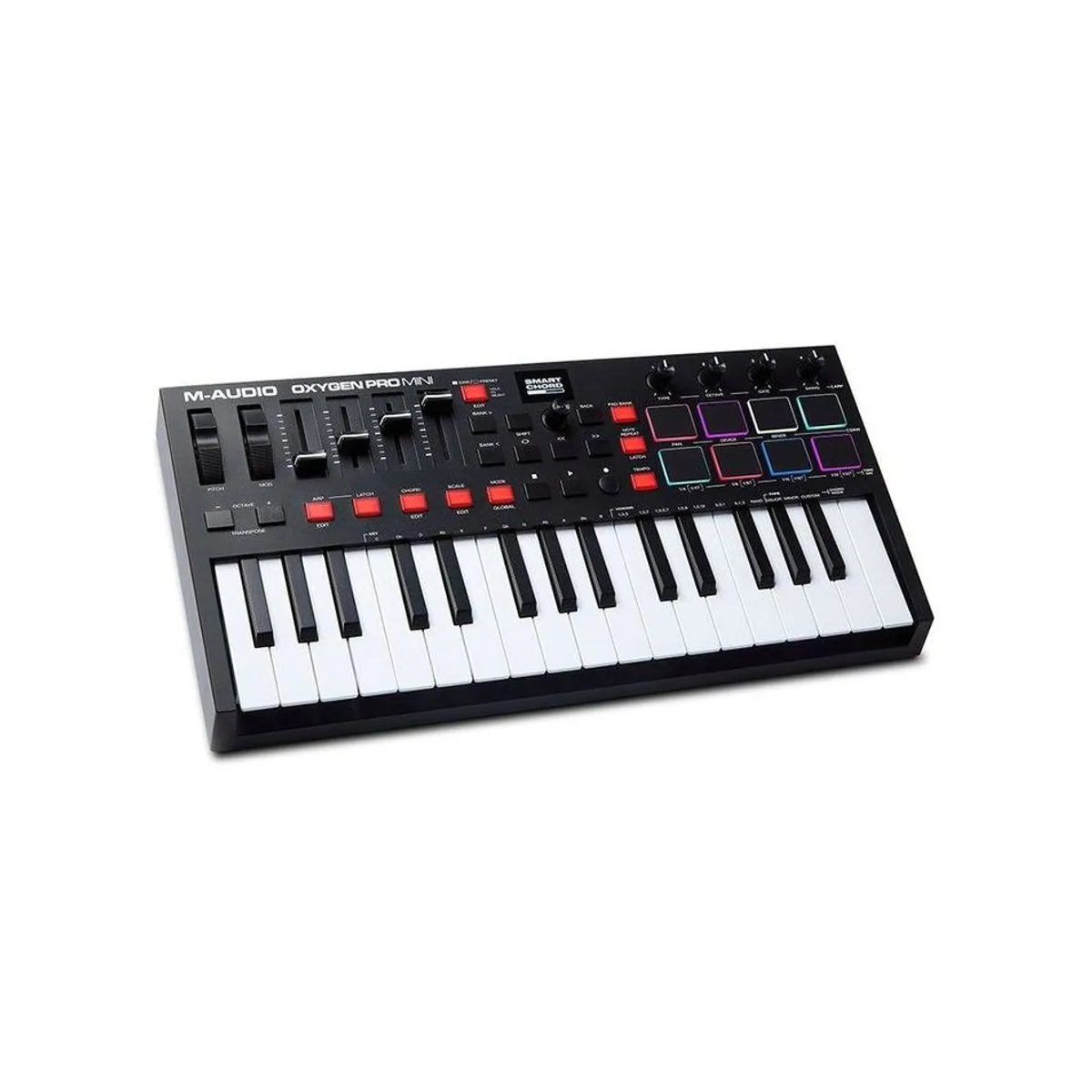 M-Audio Oxygen Pro Mini MIDI-Controller, 32 Mini-Tasten, RGB-Pads, Auto-Mapping 3