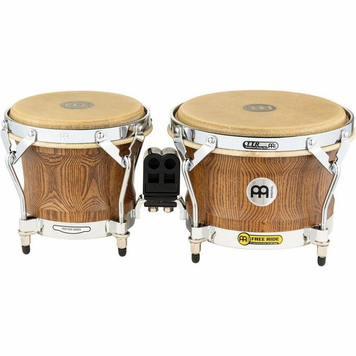 Meinl WB500ZFA-M Woodcraft Bongos, 7" + 9", amerikanische Esche, True Skin Kuhfelle